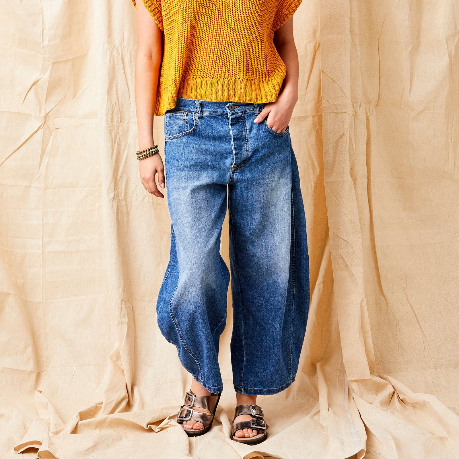 Boston Stretch Denim Carrot Shape Jeans
