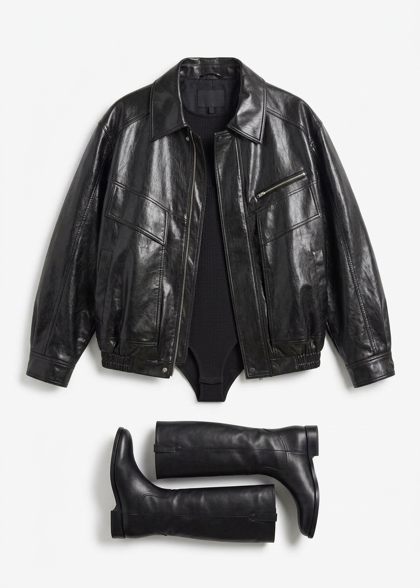 Risner Faux Leather Jacket - Dark Brown