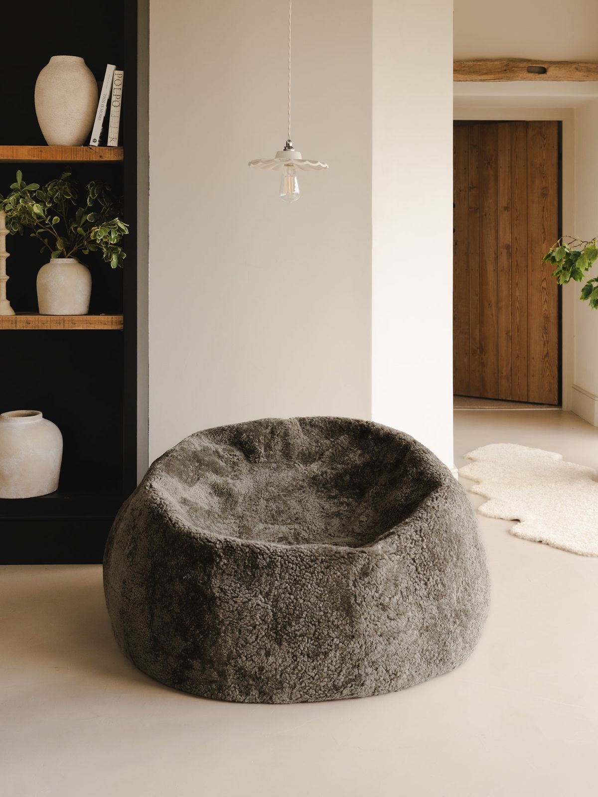 Giant Shearling Beanbag - Mist