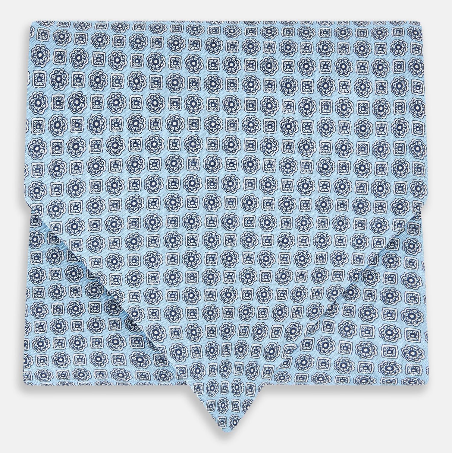 Pale Blue Floral Trellis Silk Cravat