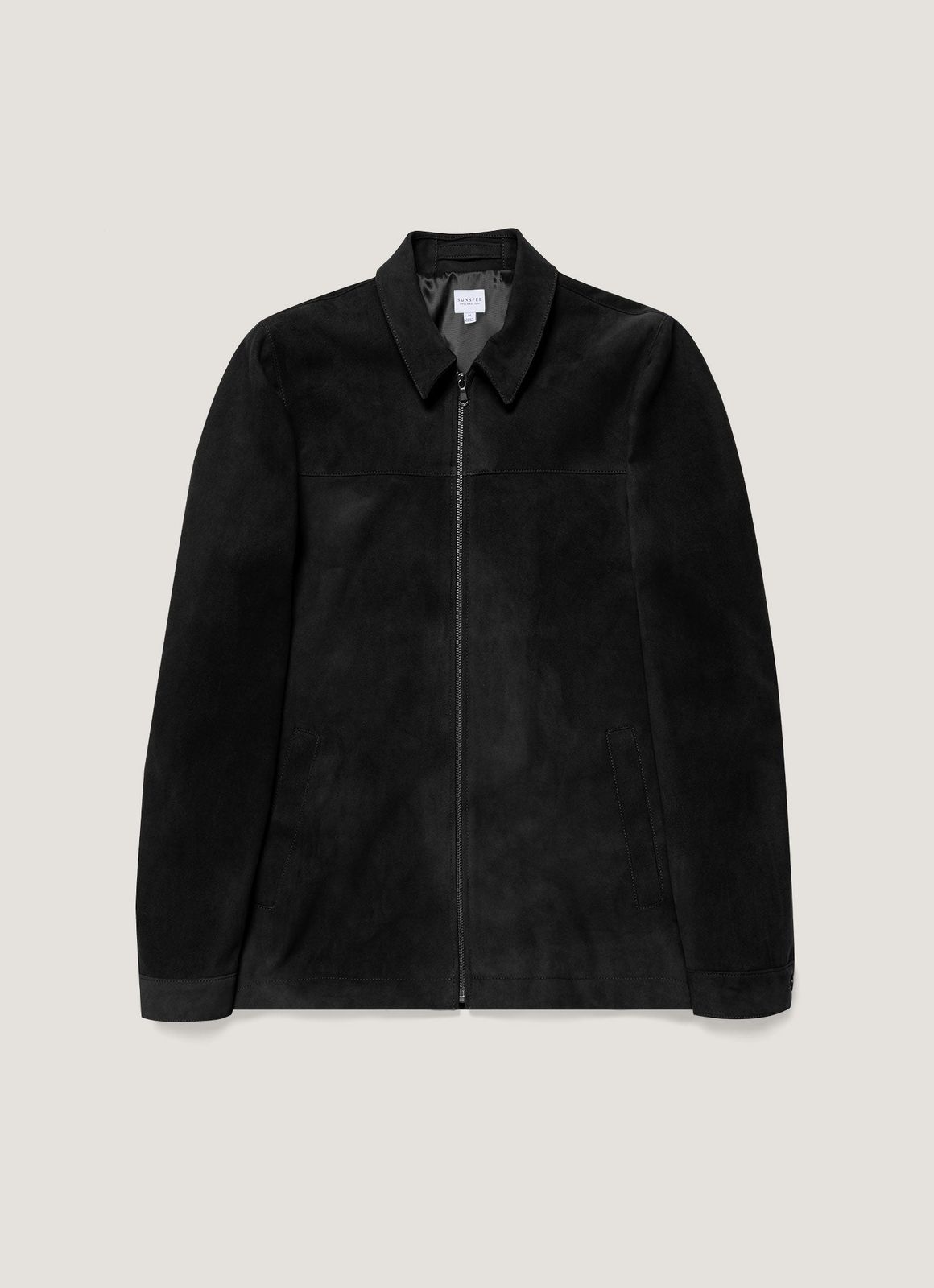 Men's Suede Harrington Jacket in Black