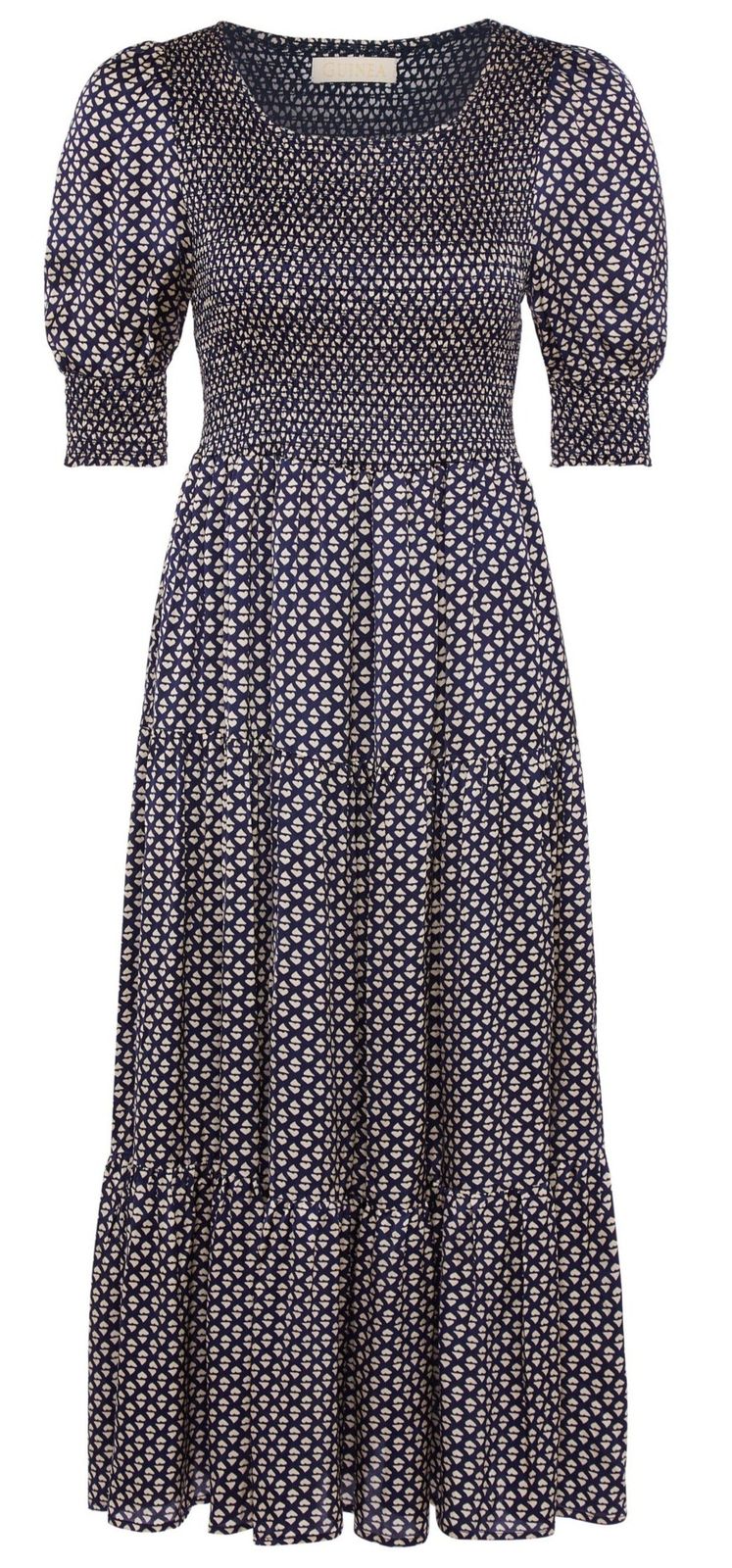 Phoebe Navy Blue Heart Print - 50% Off