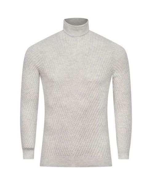 Ecru Textured Turtleneck