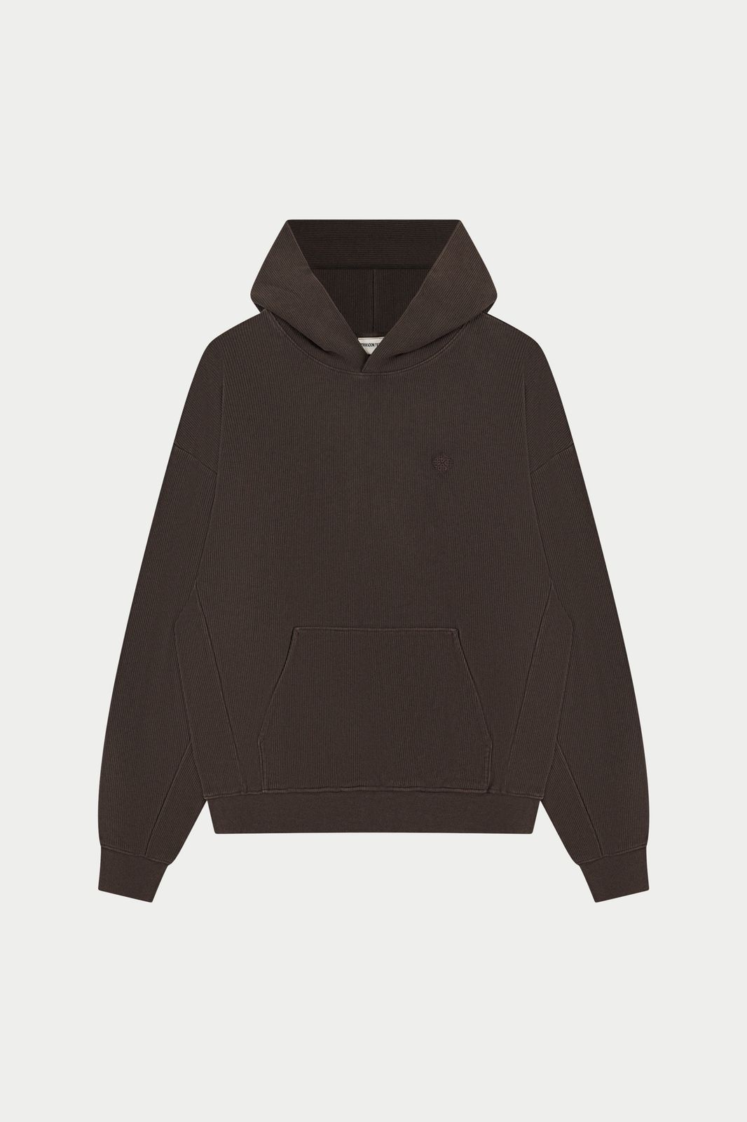 HEAVYWEIGHT WASHED RIBBED HOODIE - BROWN