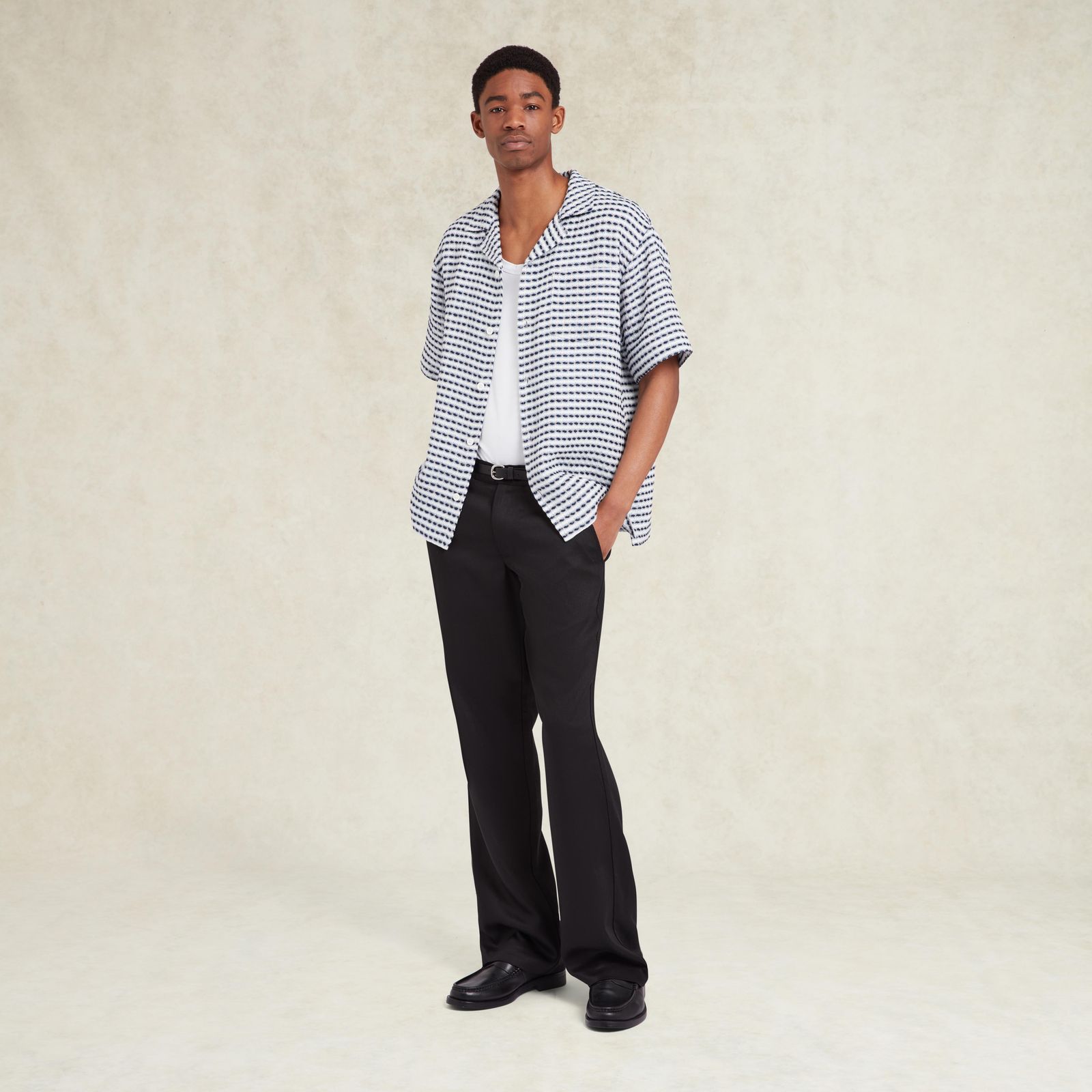 Riita Textured Linen Shirt - Blue