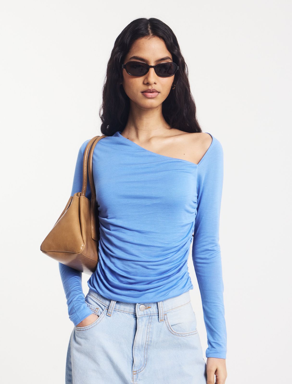 Parker Asymmetrical Top in Cornflower