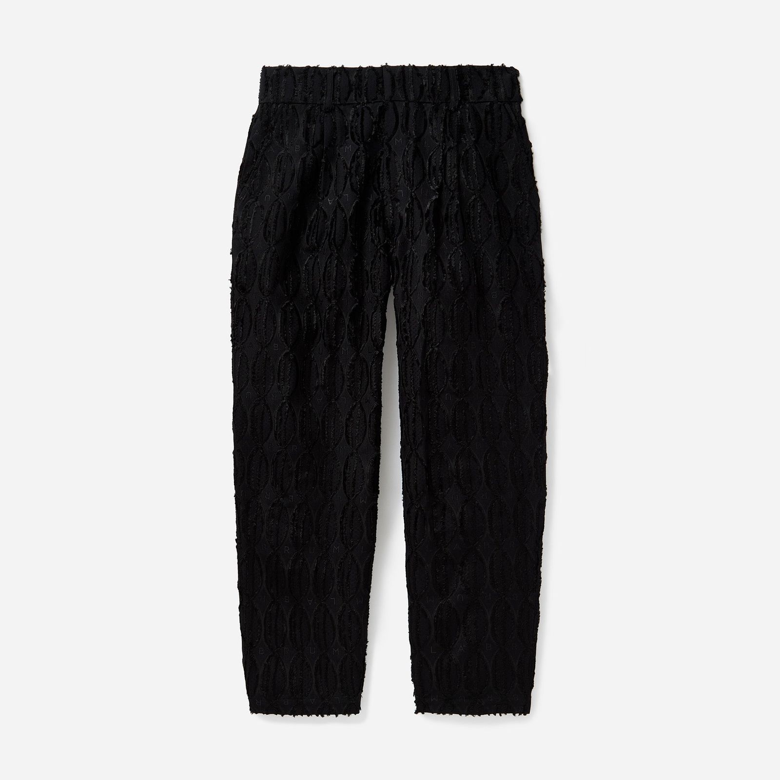 Black Frayed Monogram Trouser