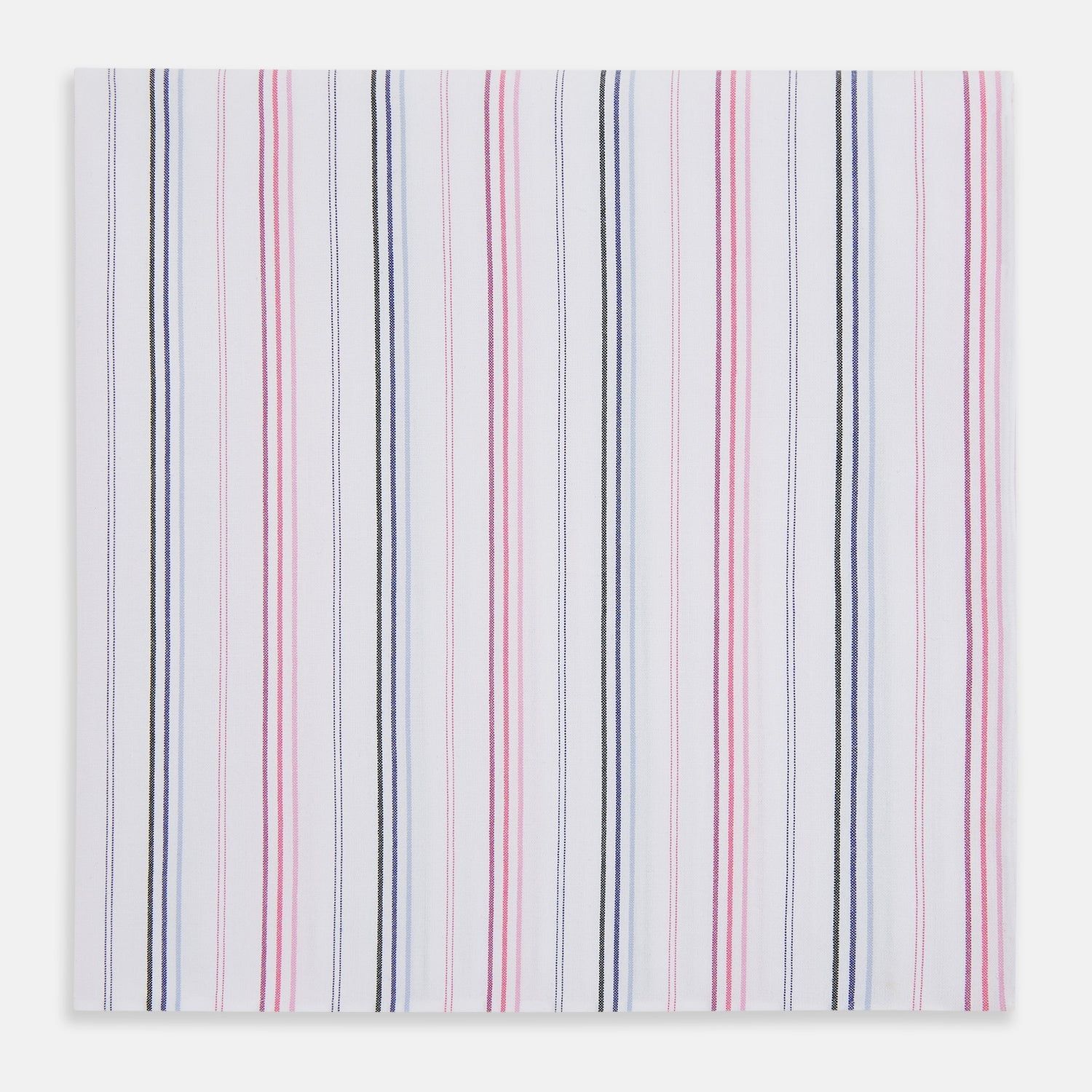 Hand Rolled Pink and Blue Multi Stripe Handkerchief