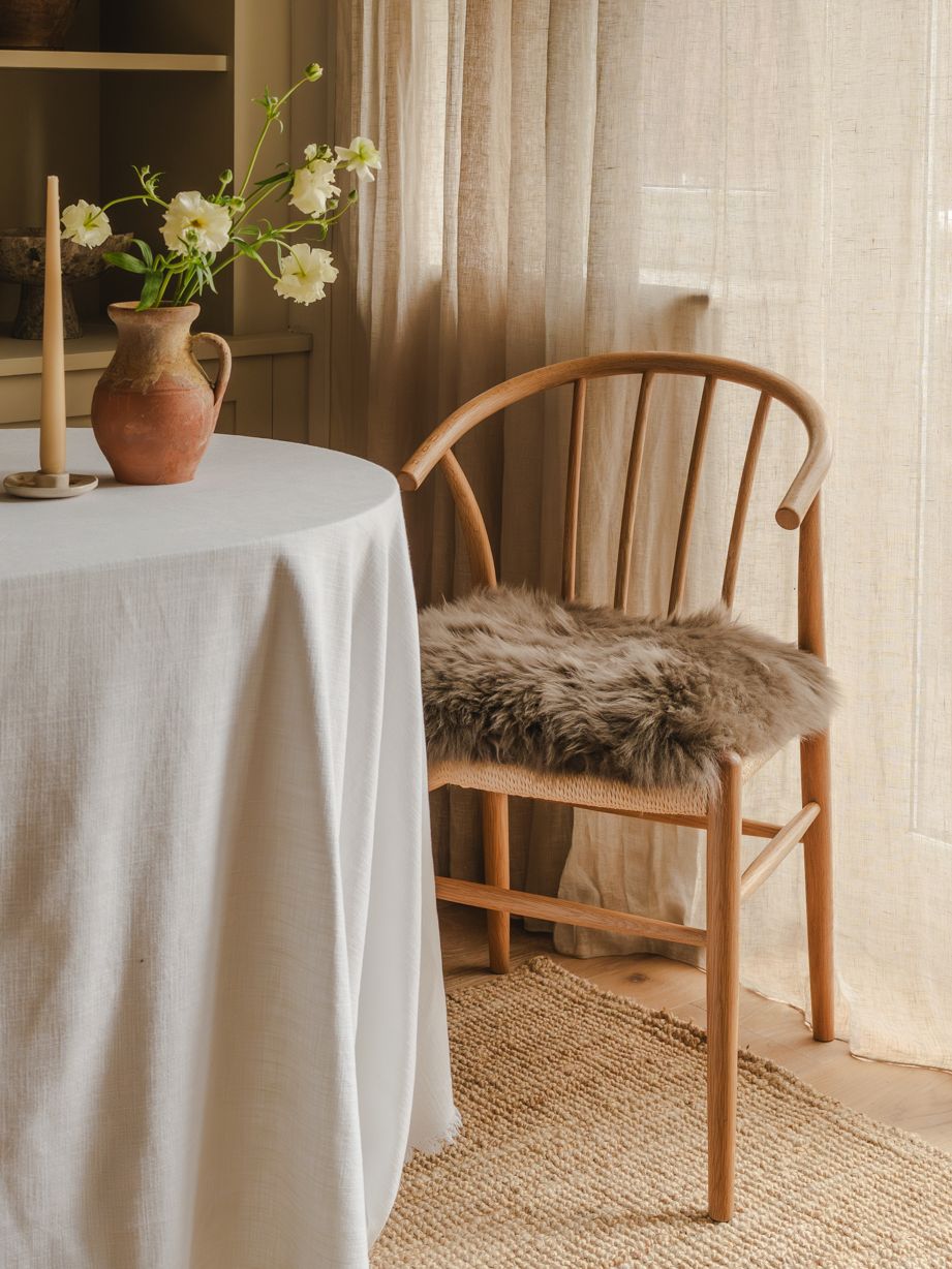 Padded Sheepskin Seat Pad - Taupe