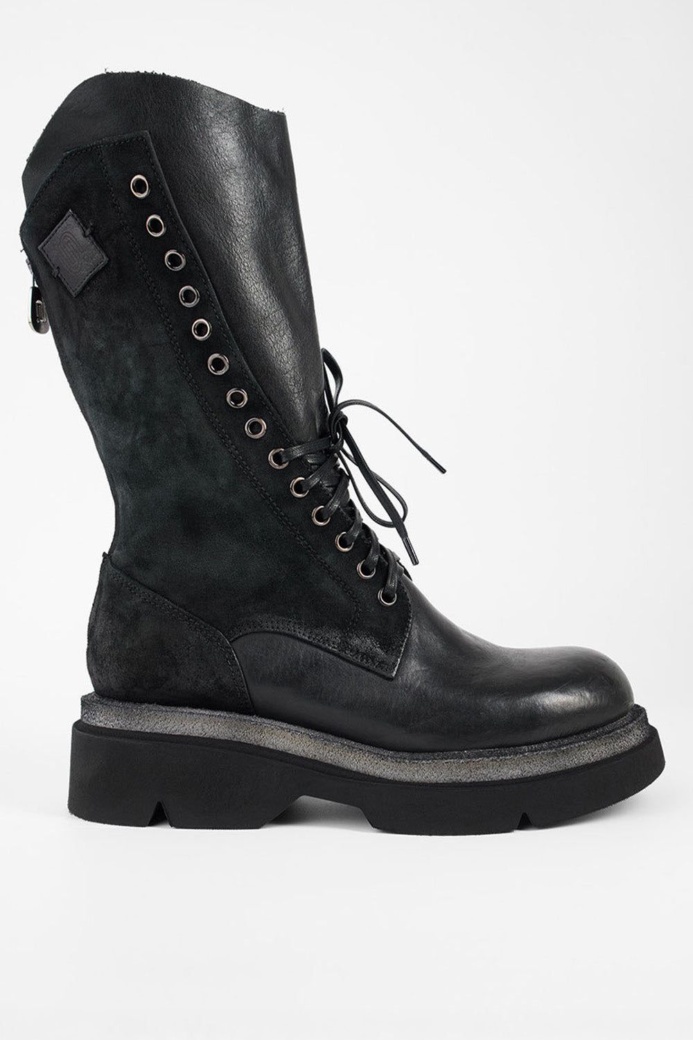 CROFT urban-black suede lightweight lace up boots.