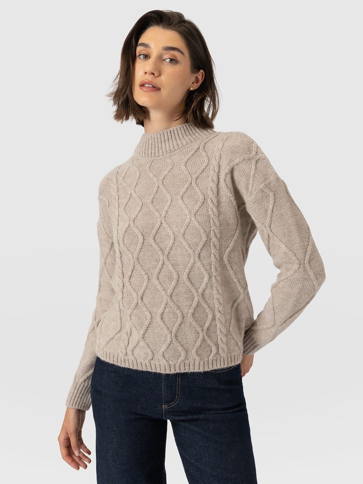Arden Cable Knit Jumper - Oatmeal