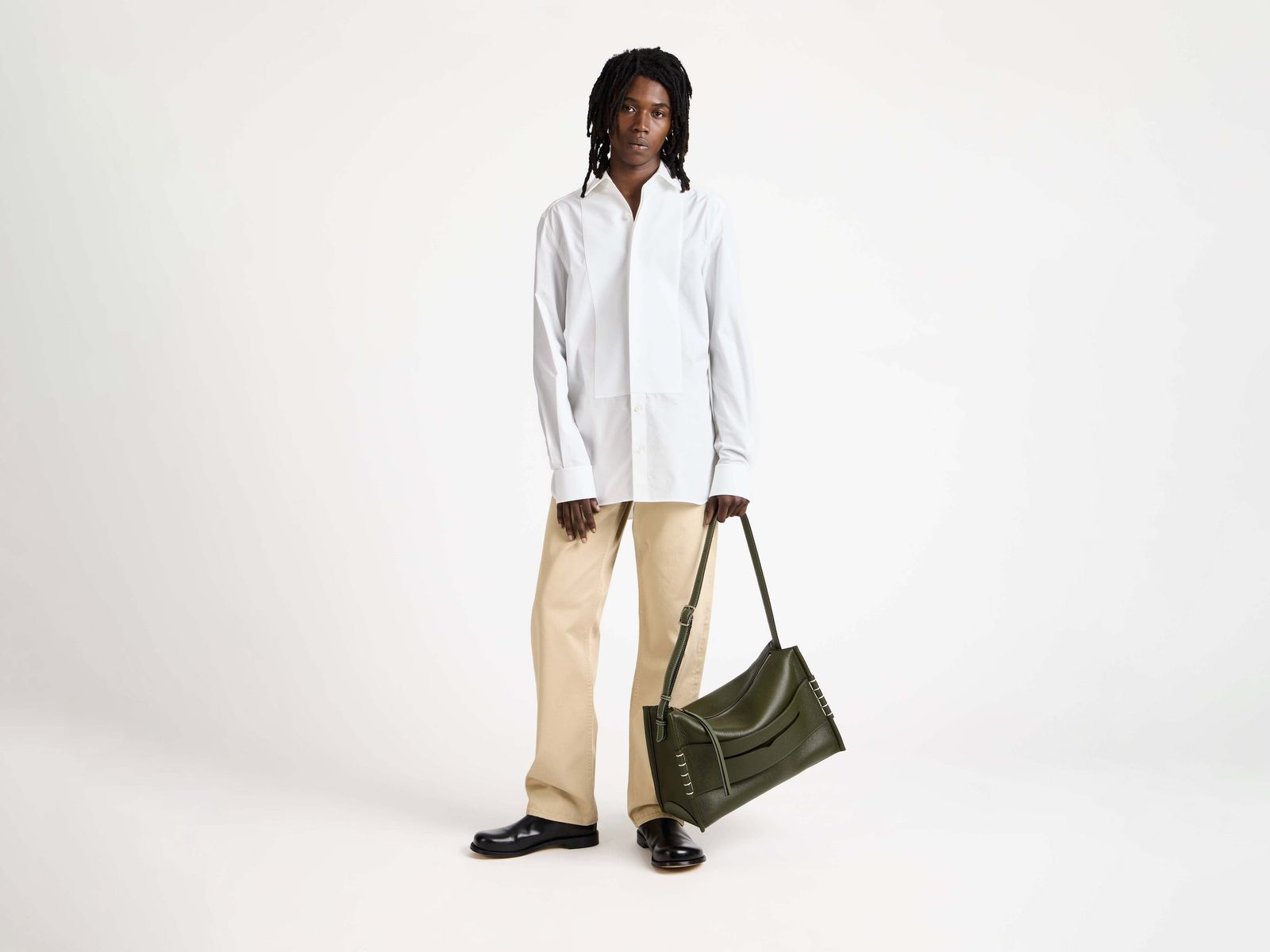 CL_PLEATED FRONT TUXEDO SHIRT - WHITE_SH0381PG1924