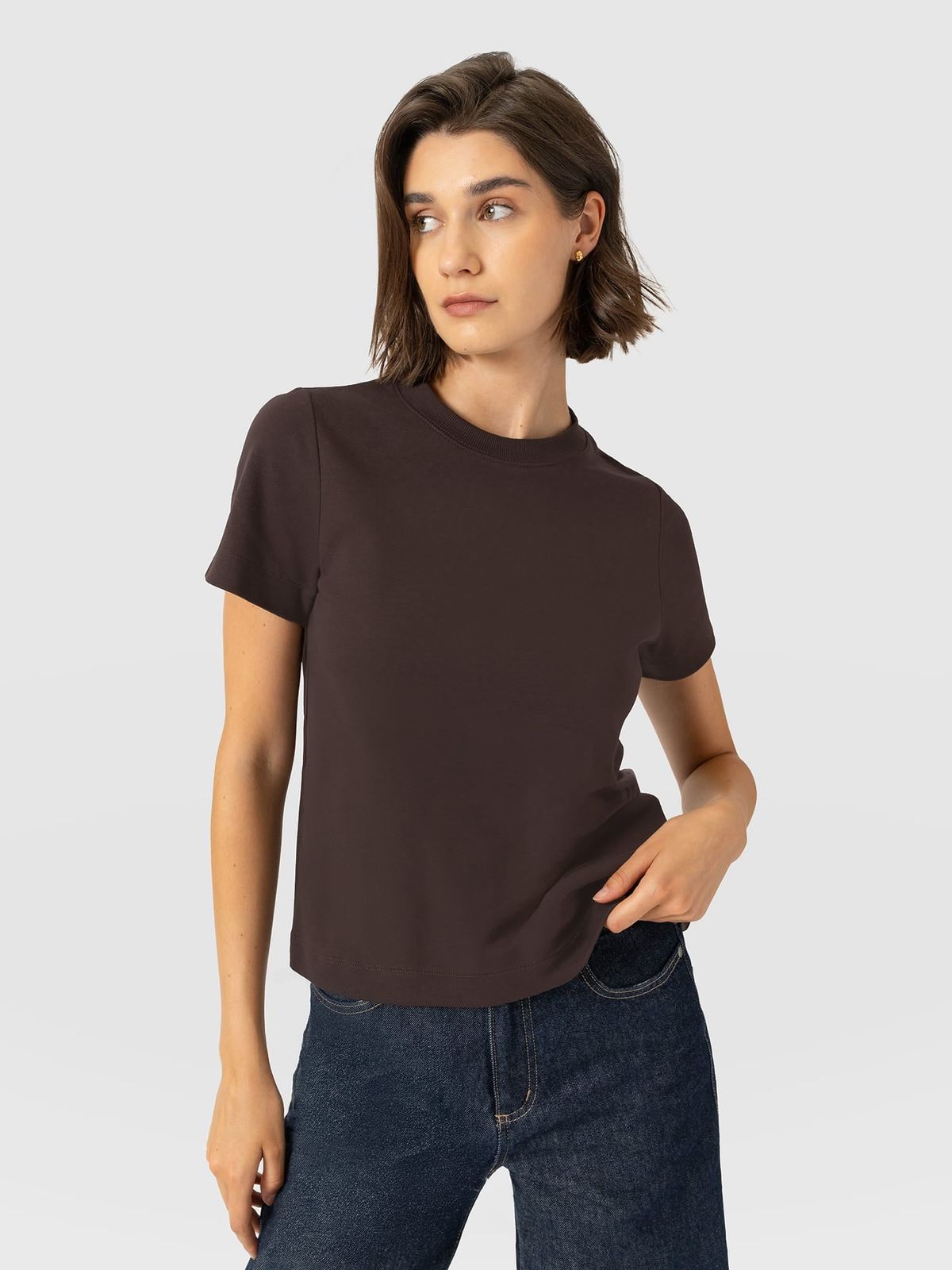 Chelsea Crew Neck Tee - Chocolate