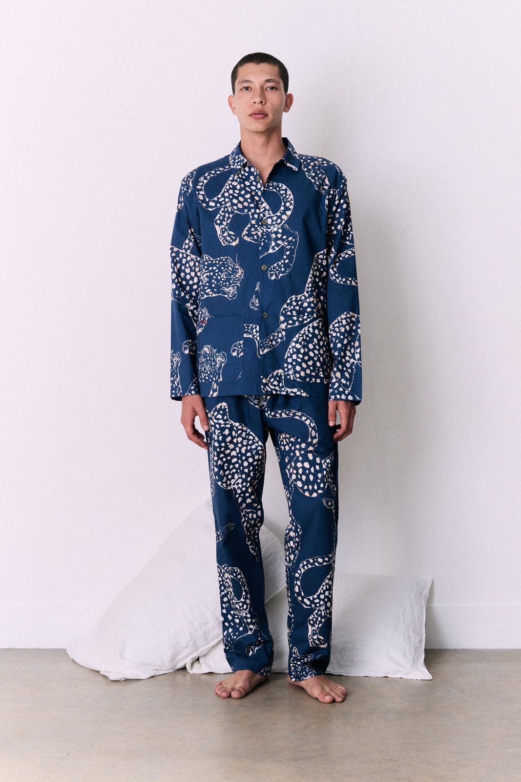 Men’s Pocket Pyjama Set The Jag Print Blue