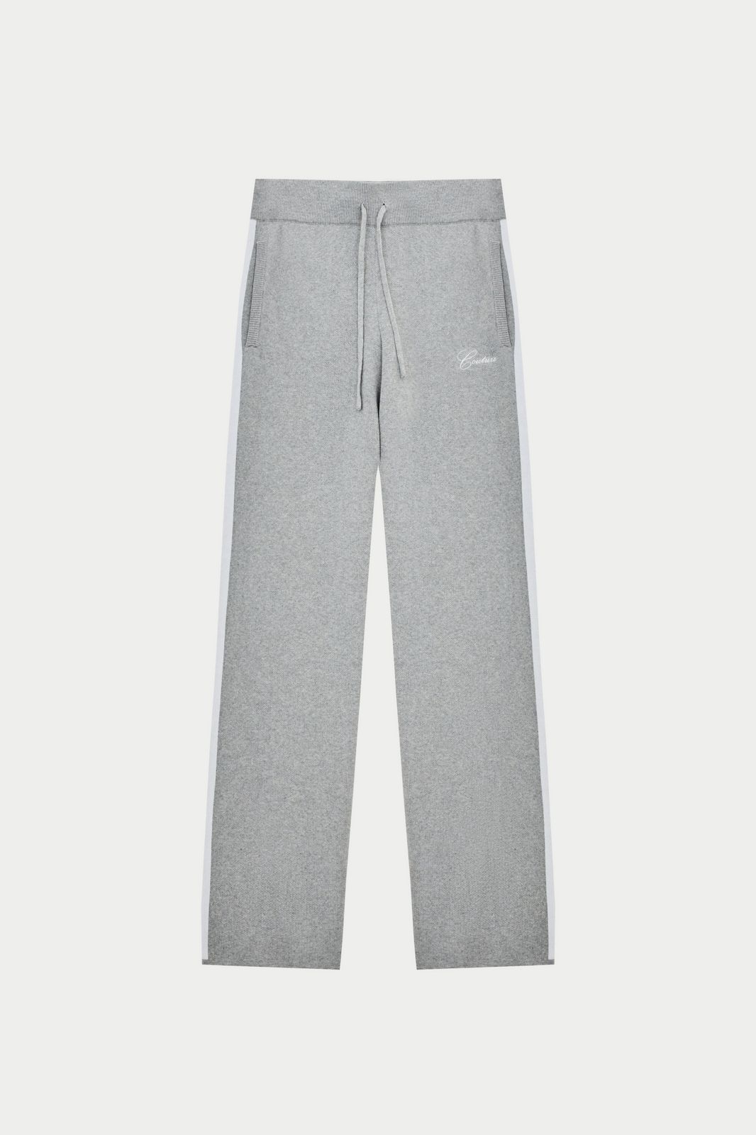 SIDE STRIPE KNITTED JOGGER - GREY MARL