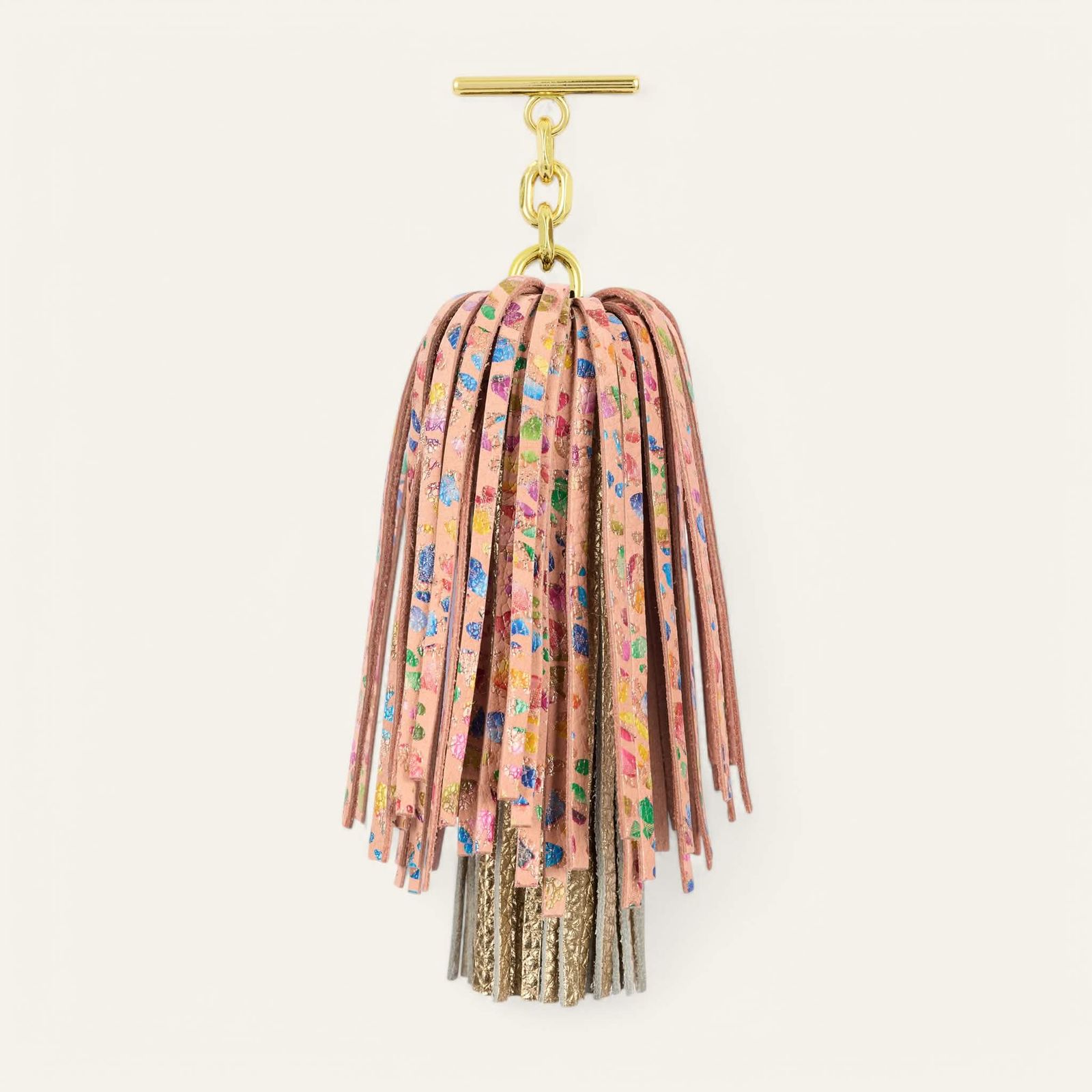 Gemini Pompom | Confetti Shimmer Metallic Gold with Gold hardware