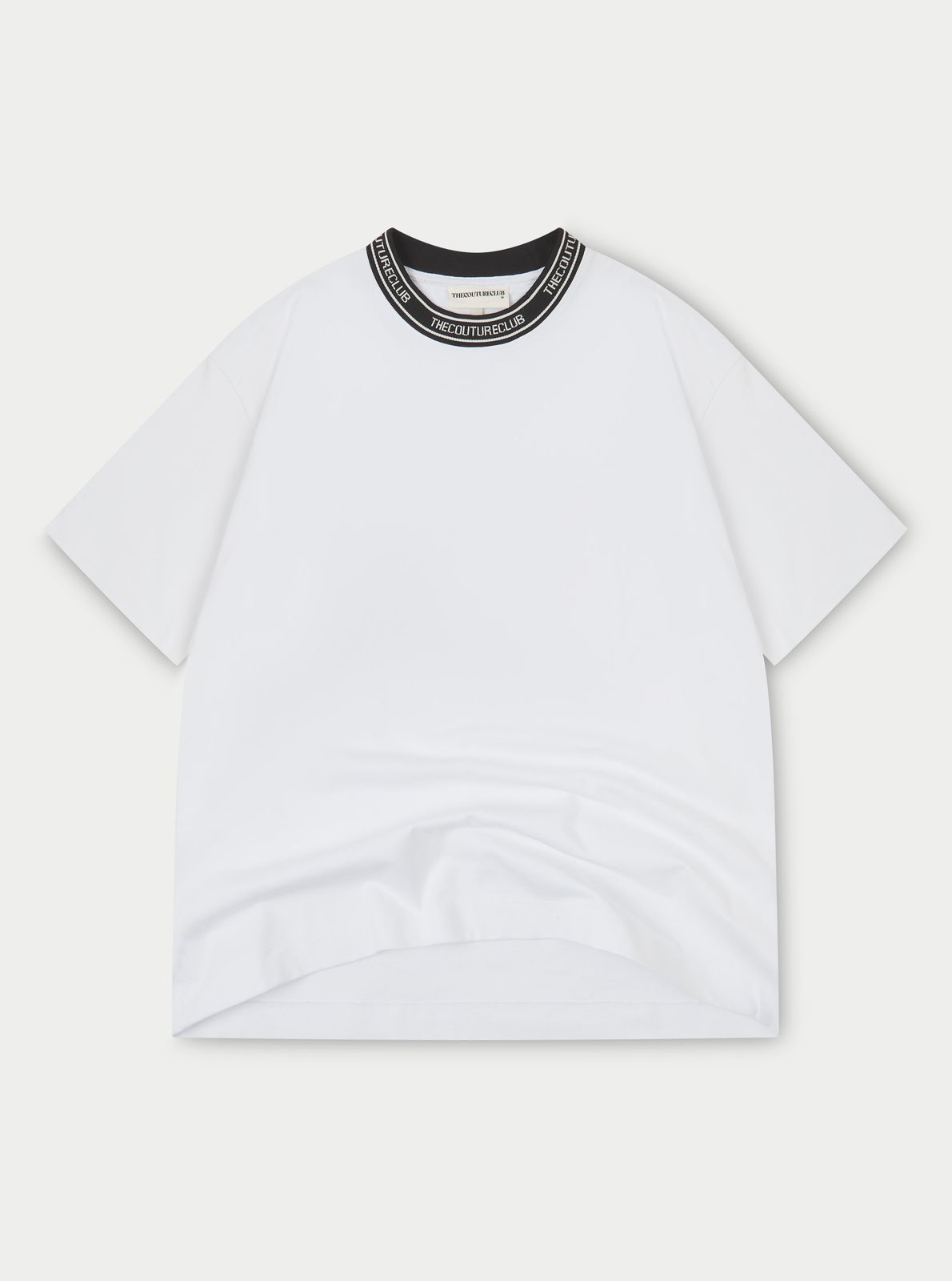 JACQUARD COLLAR T-SHIRT - WHITE