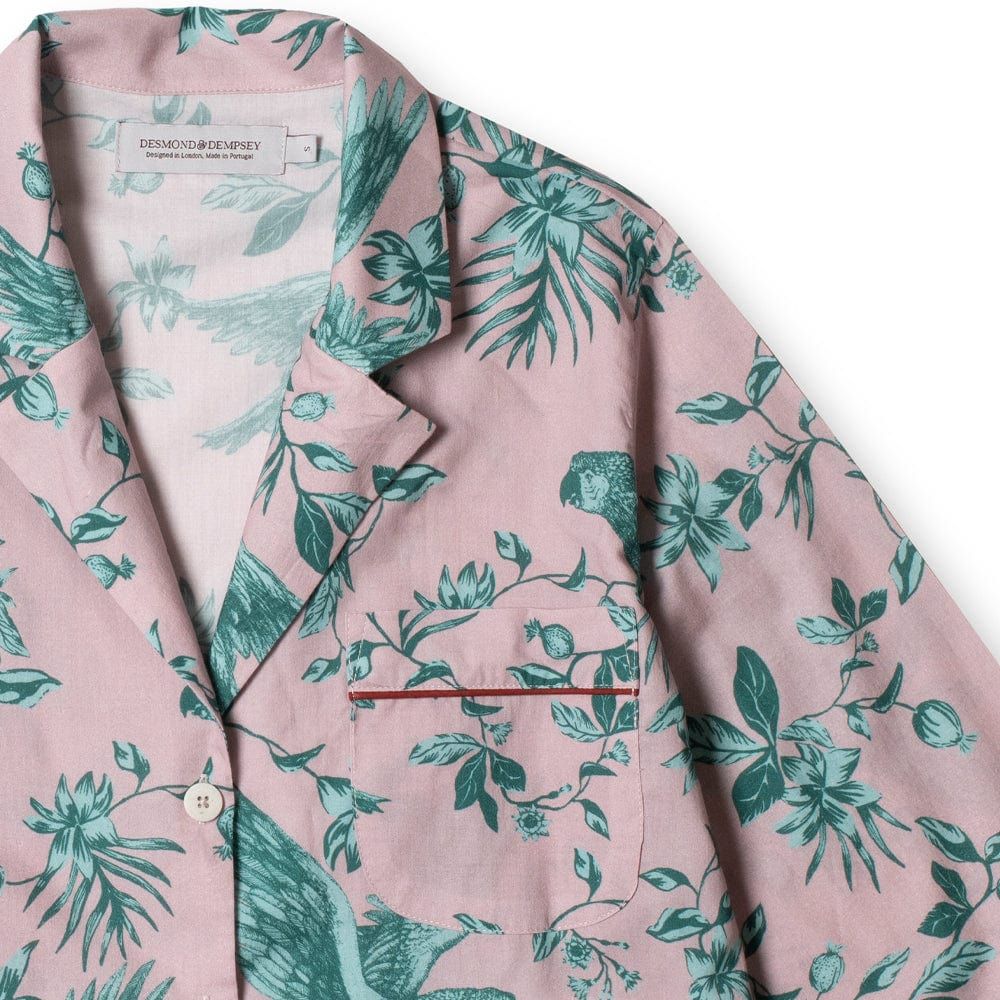 Boxy Shirt And Wide Leg Trouser Set The Bromley Parrot Print Pink/blue