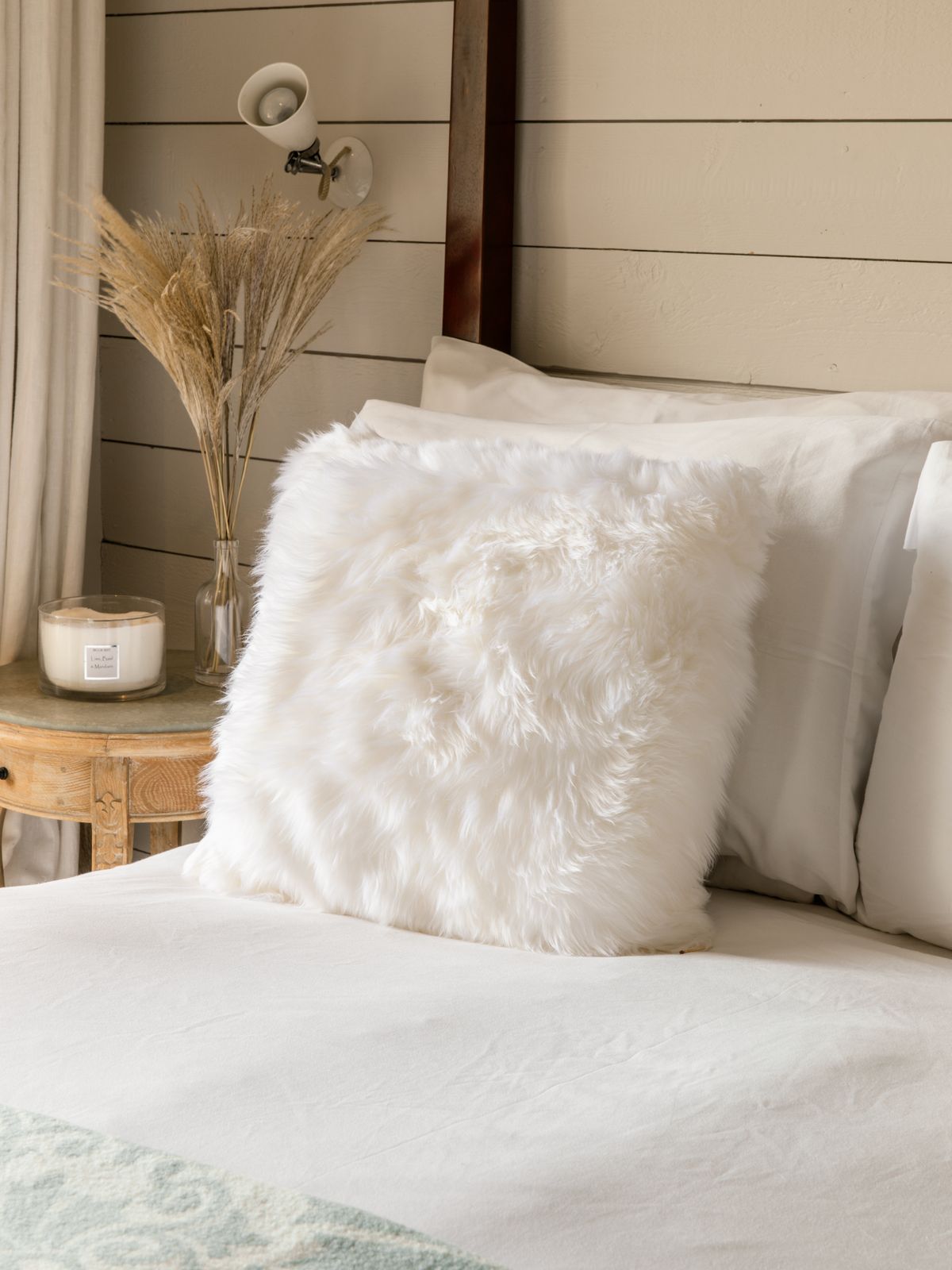 Sheepskin Cushion - White