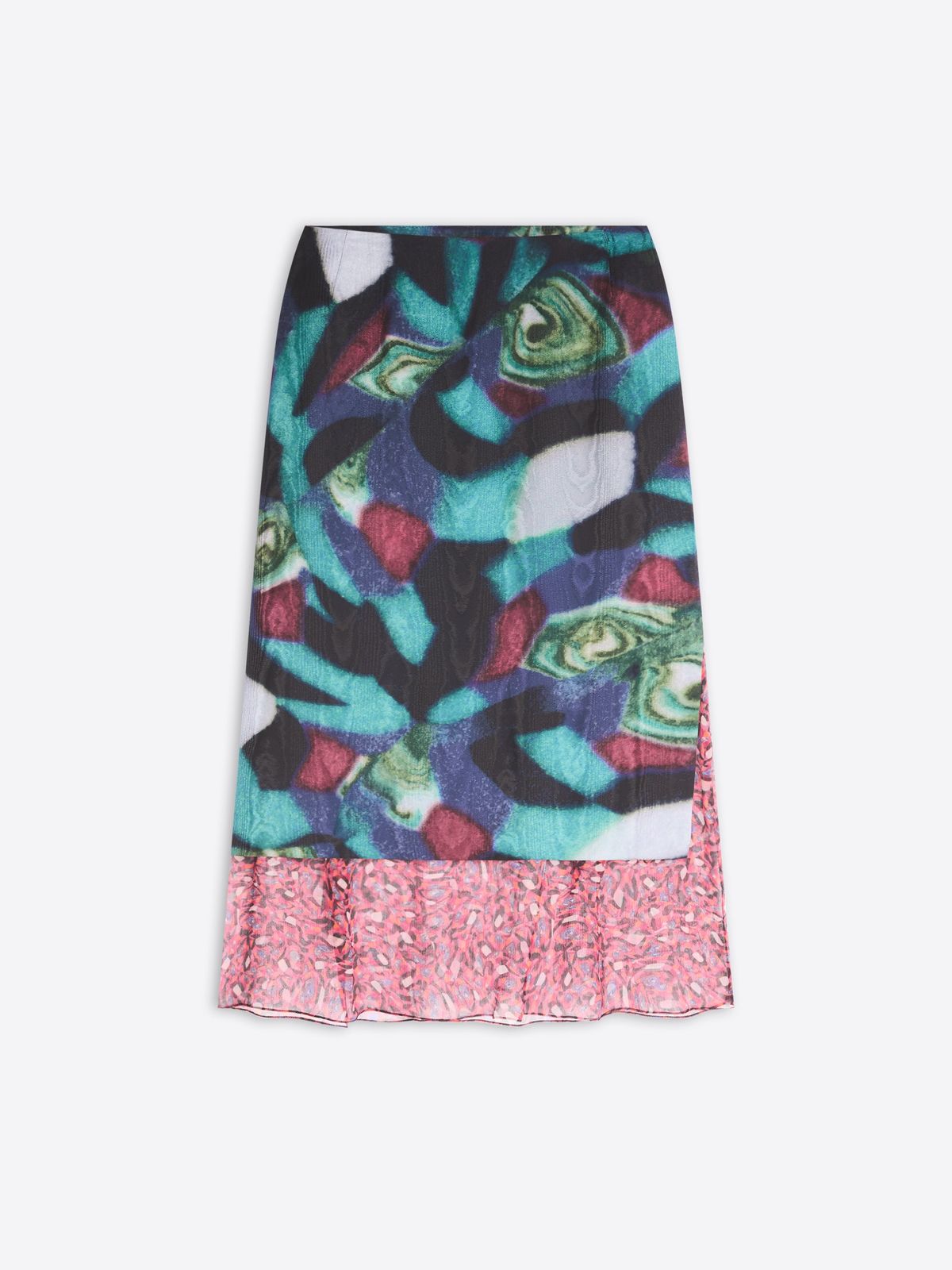 Layered moiré skirt