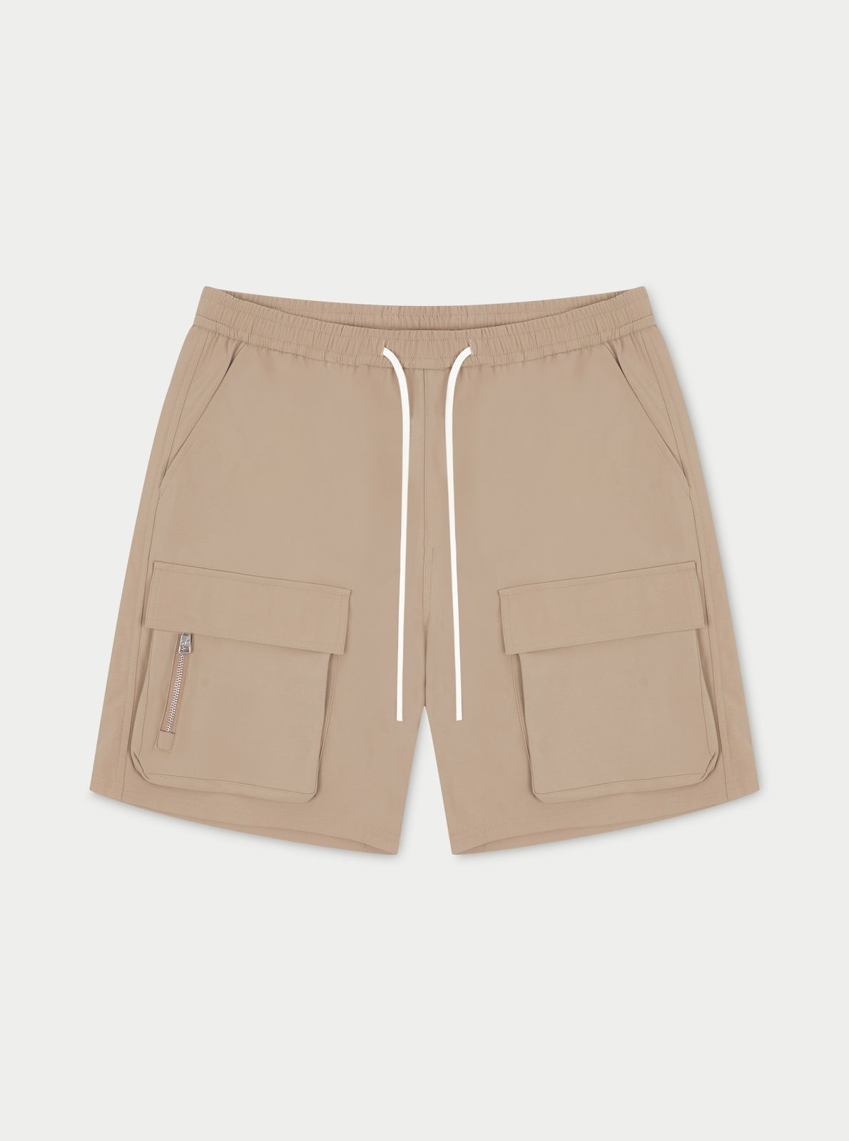HEAVYWEIGHT ZIP CARGO SHORTS - BEIGE
