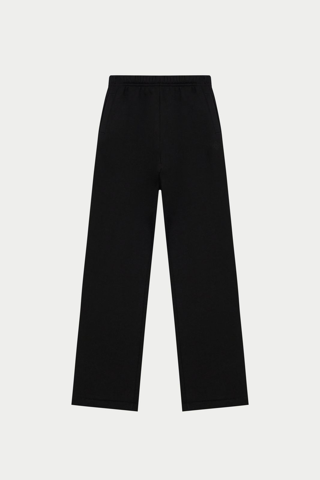 EMBROIDERED CREST RELAXED JOGGERS - BLACK