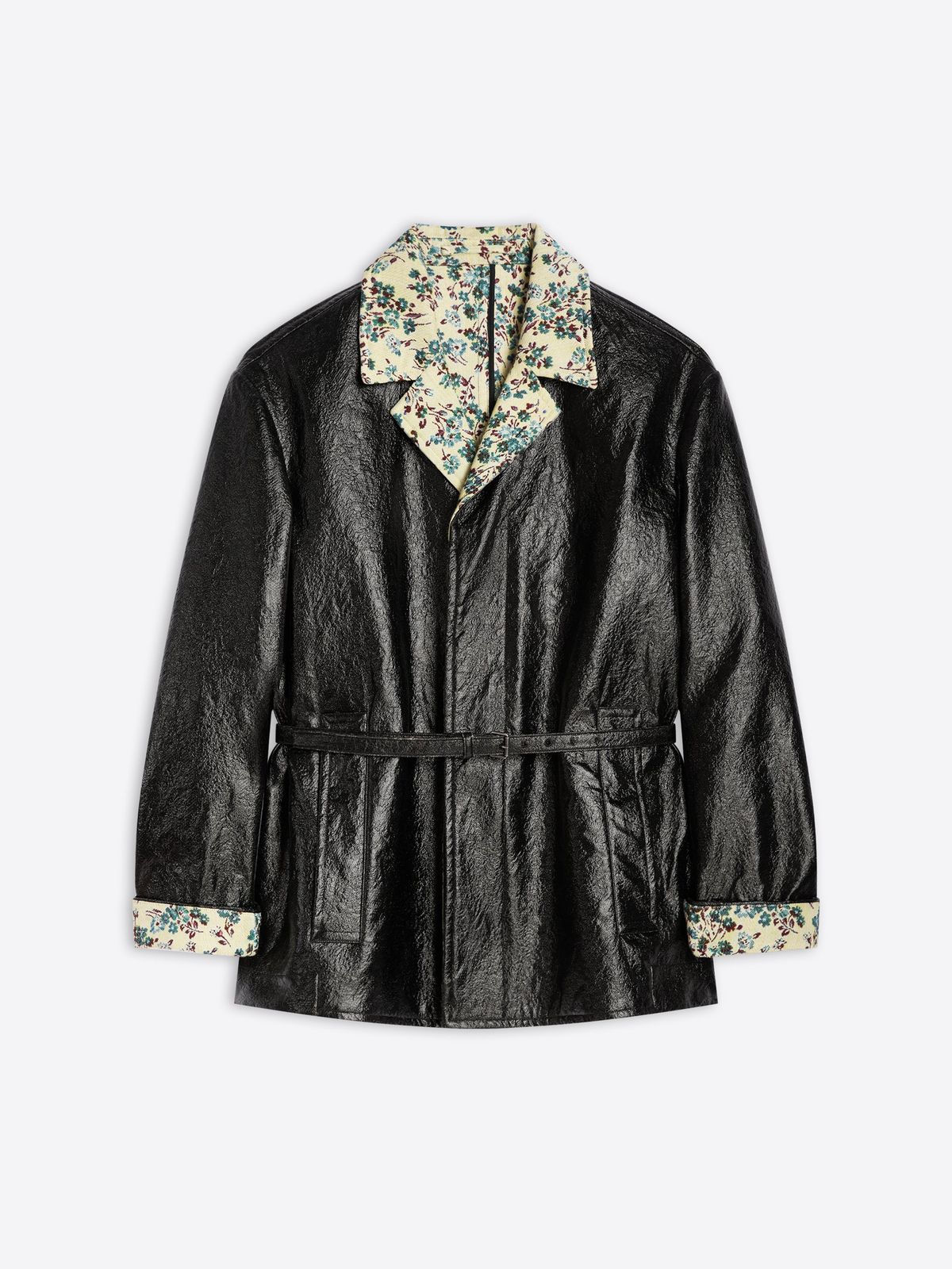Coated belted jacket