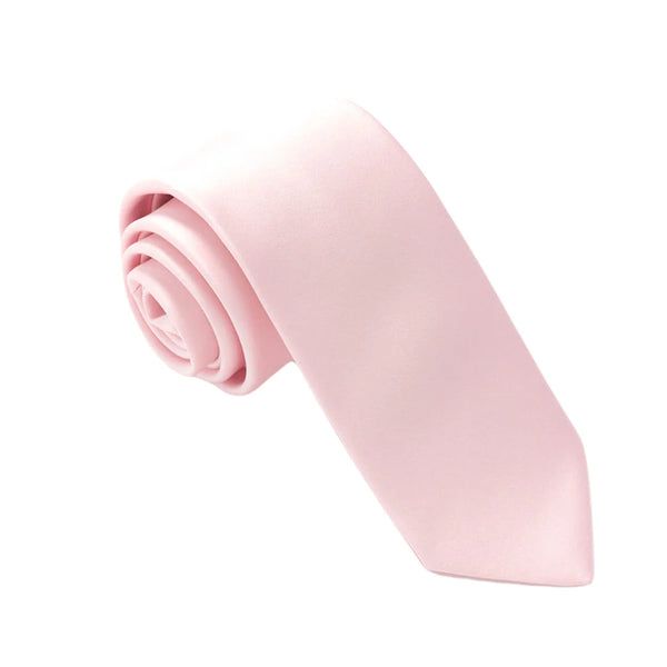 Baby Pink Satin Wedding Tie