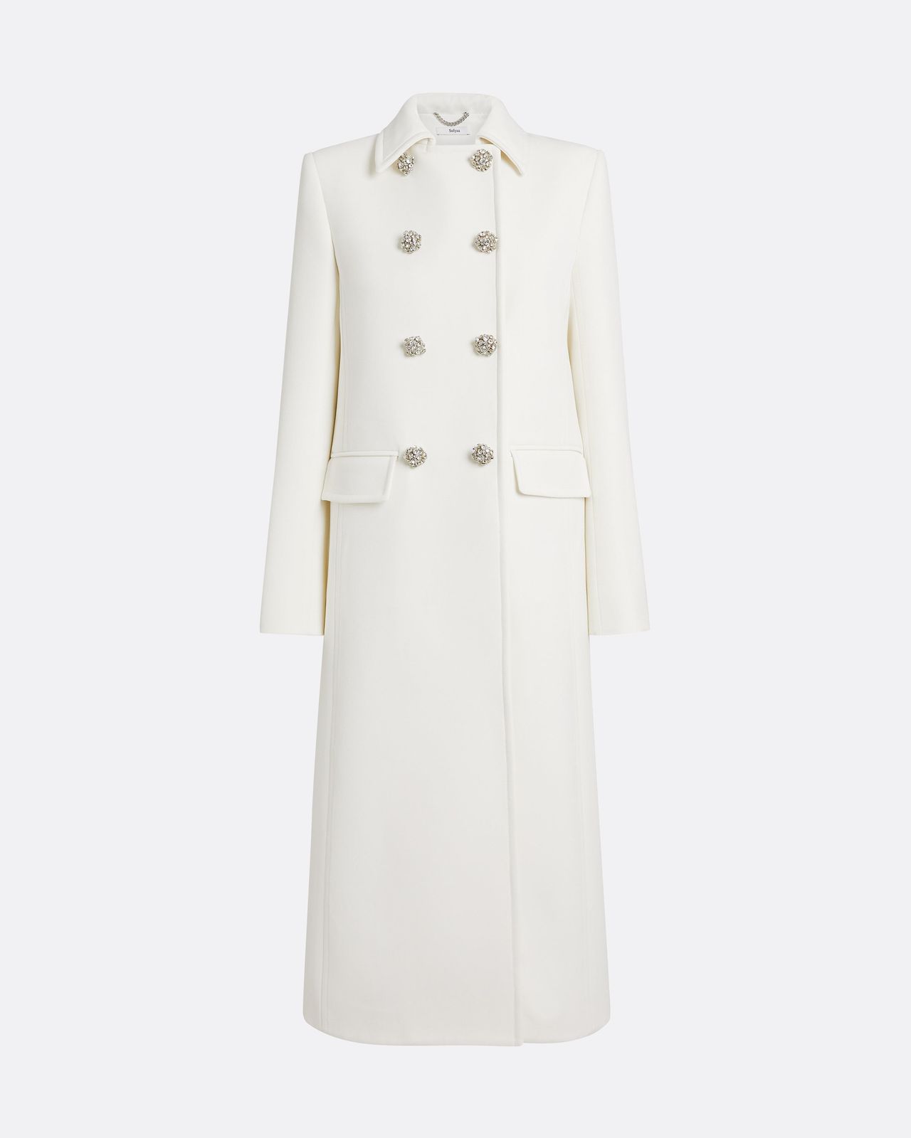 Kota Coat In Ivory With Crystal