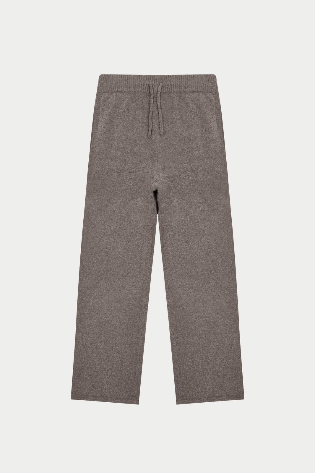 BOUCLE KNIT PANTS - BROWN