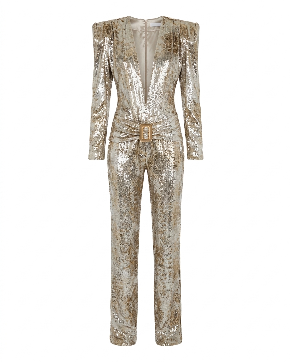 Shanni Plunge Neck Jumpsuit
