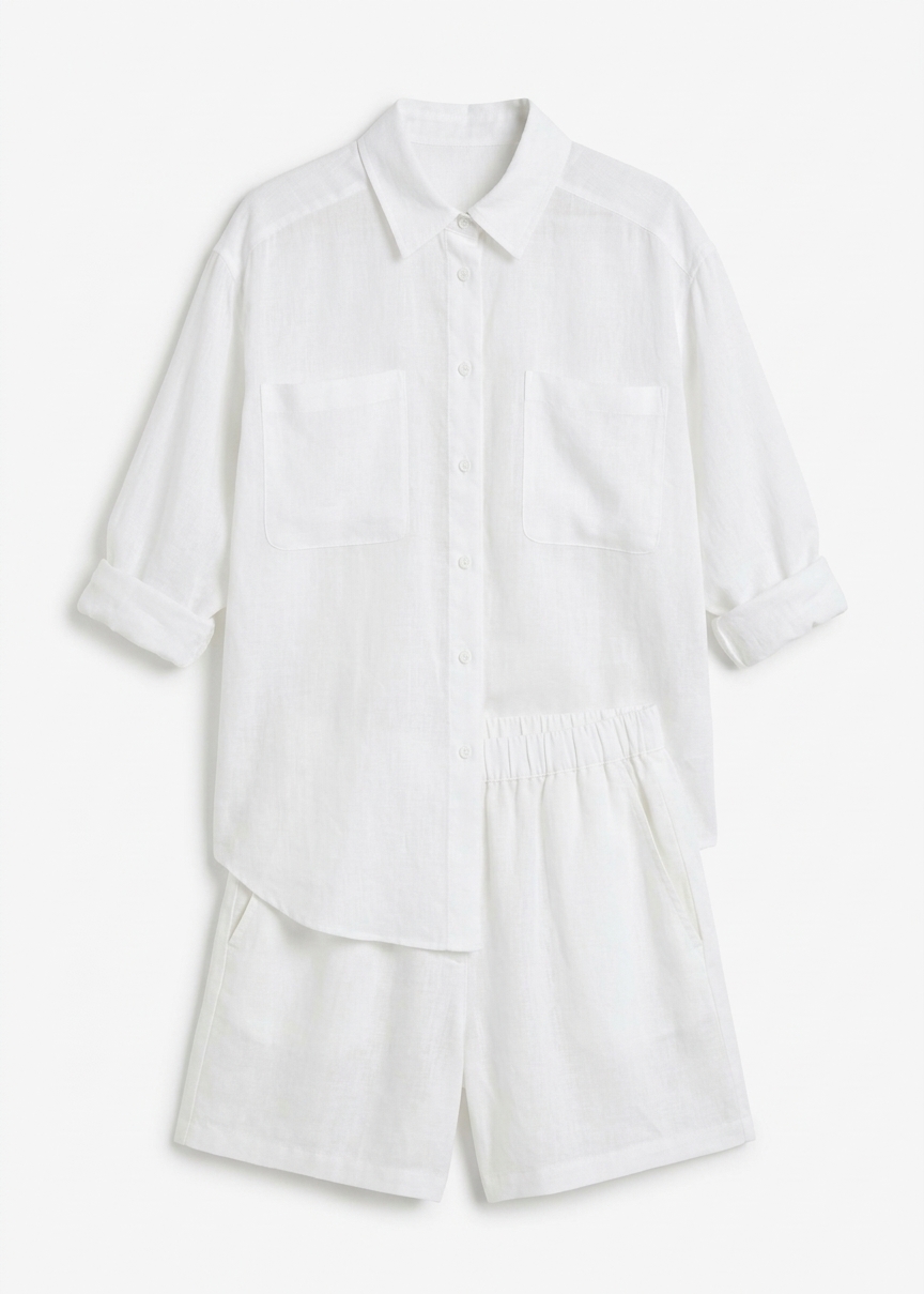 Mineo Linen Shorts - White