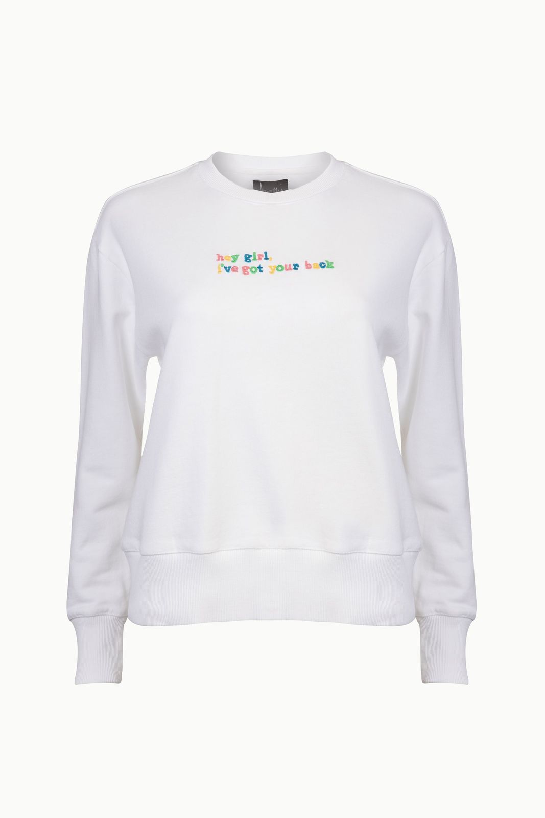 The Organic Cotton "Hey Girl" Embroidered Sweatshirt