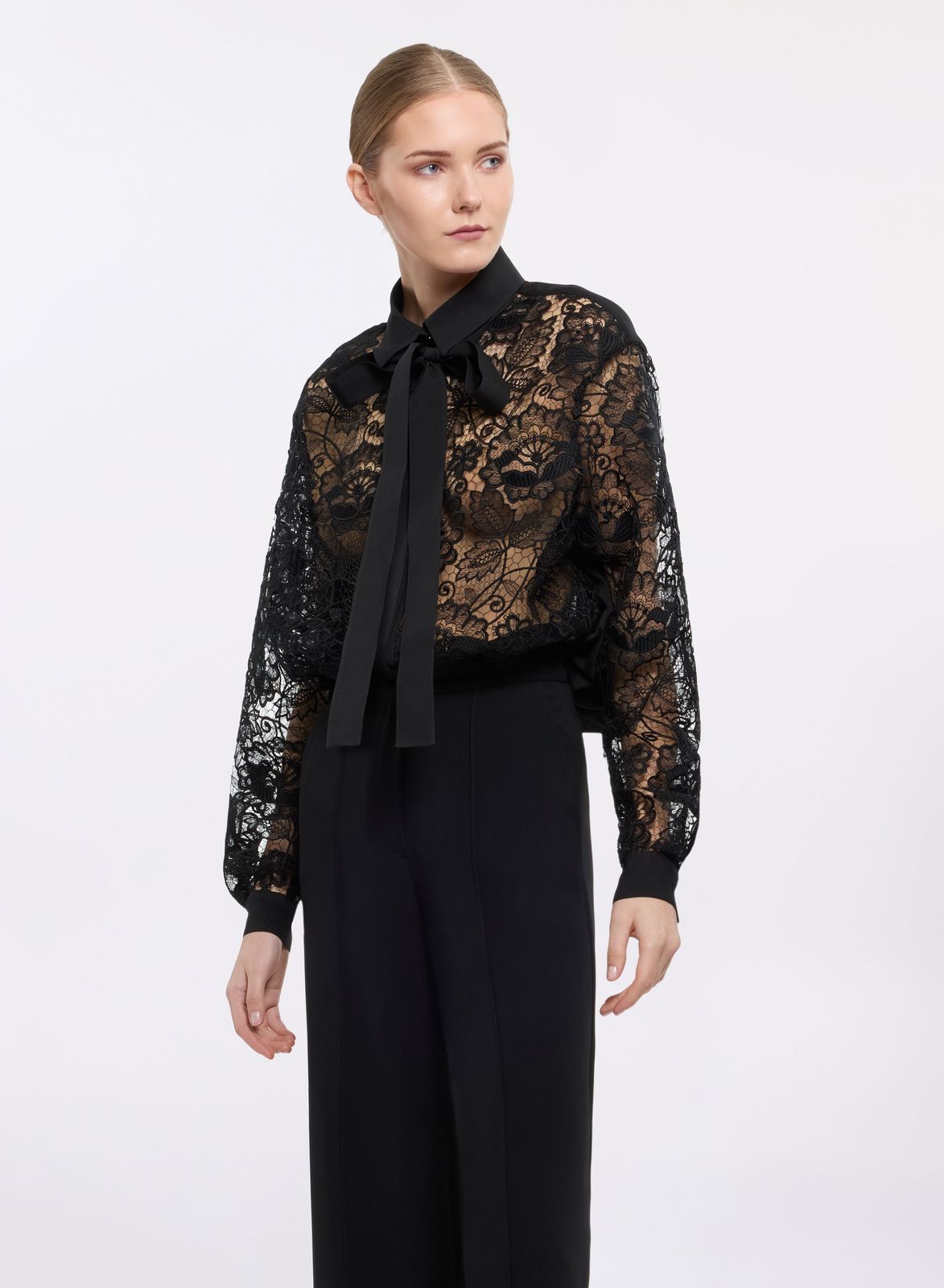 Silk & Guipure Lace Shirt