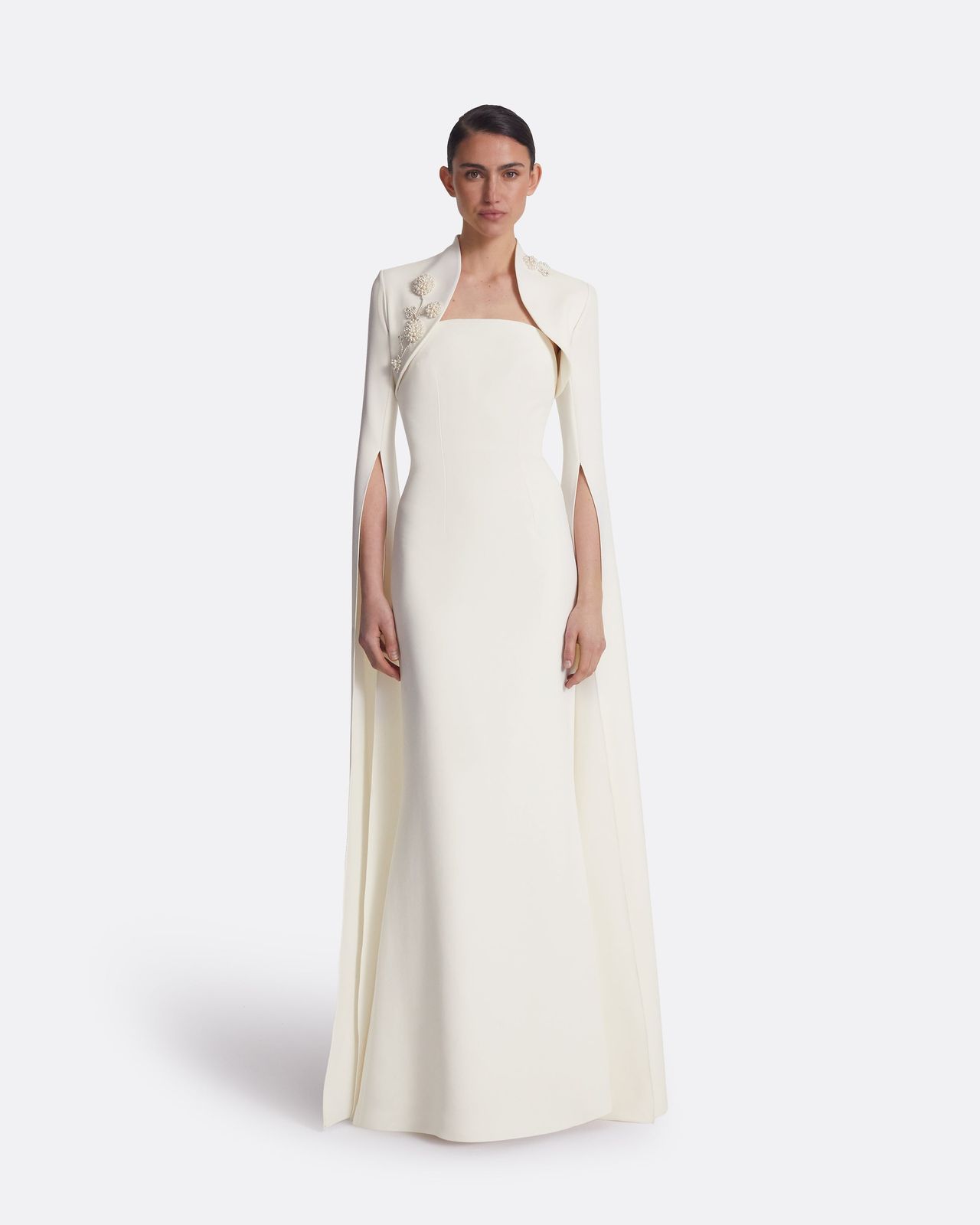Amari Ivory Harness & Soshin Dress With Carnation Embroidery