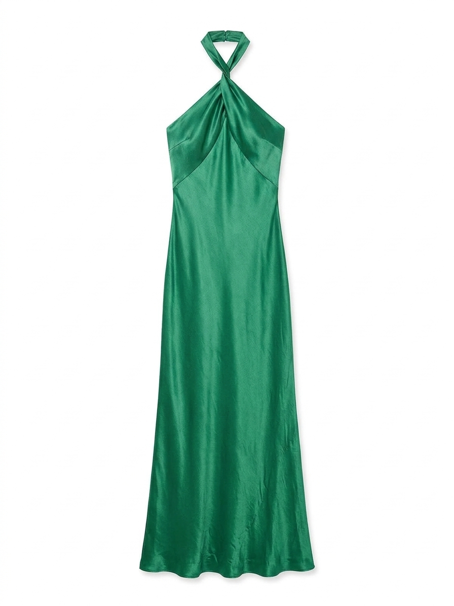 Arles Dress In Forest Green