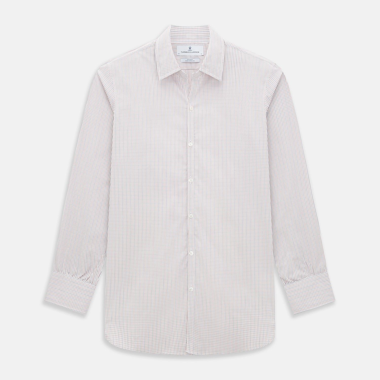 Red and navy Check Windsor Shirt