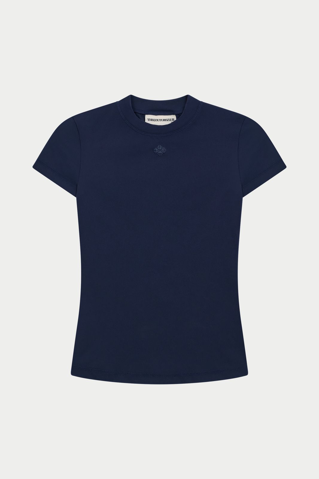 SCULPTING STRETCH EMBLEM BABY TEE - DARK NAVY