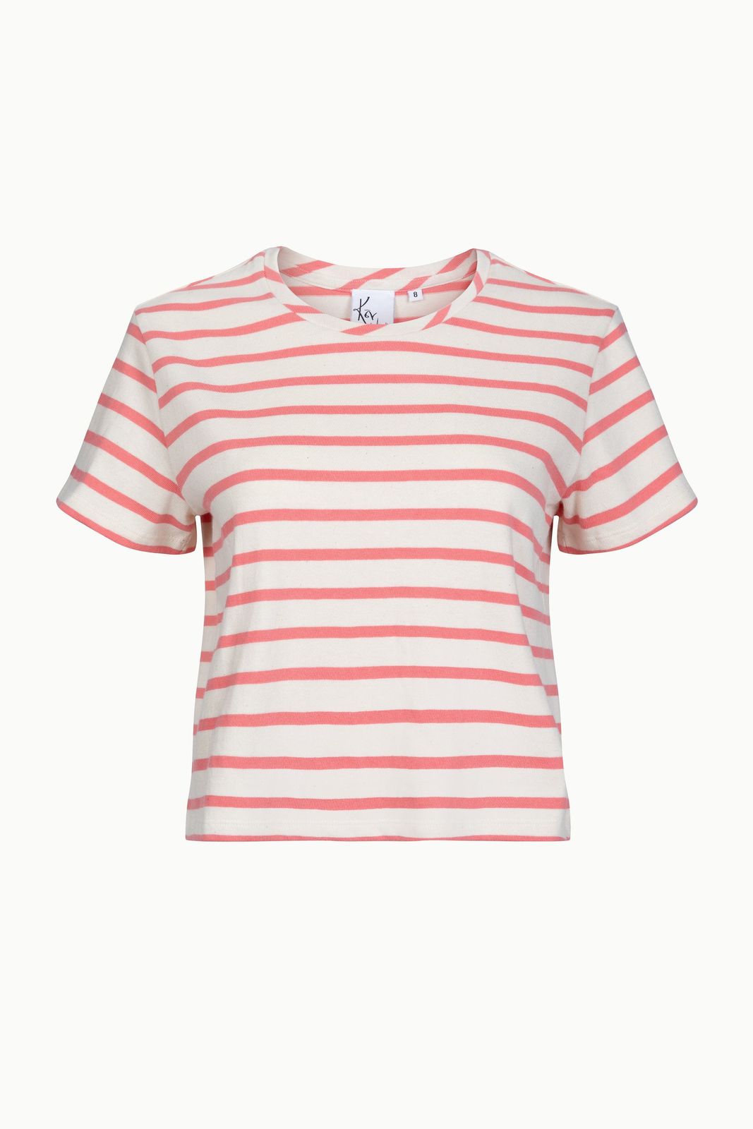 The Box Pink Striped T-shirt made from Deadstock Fabrics
