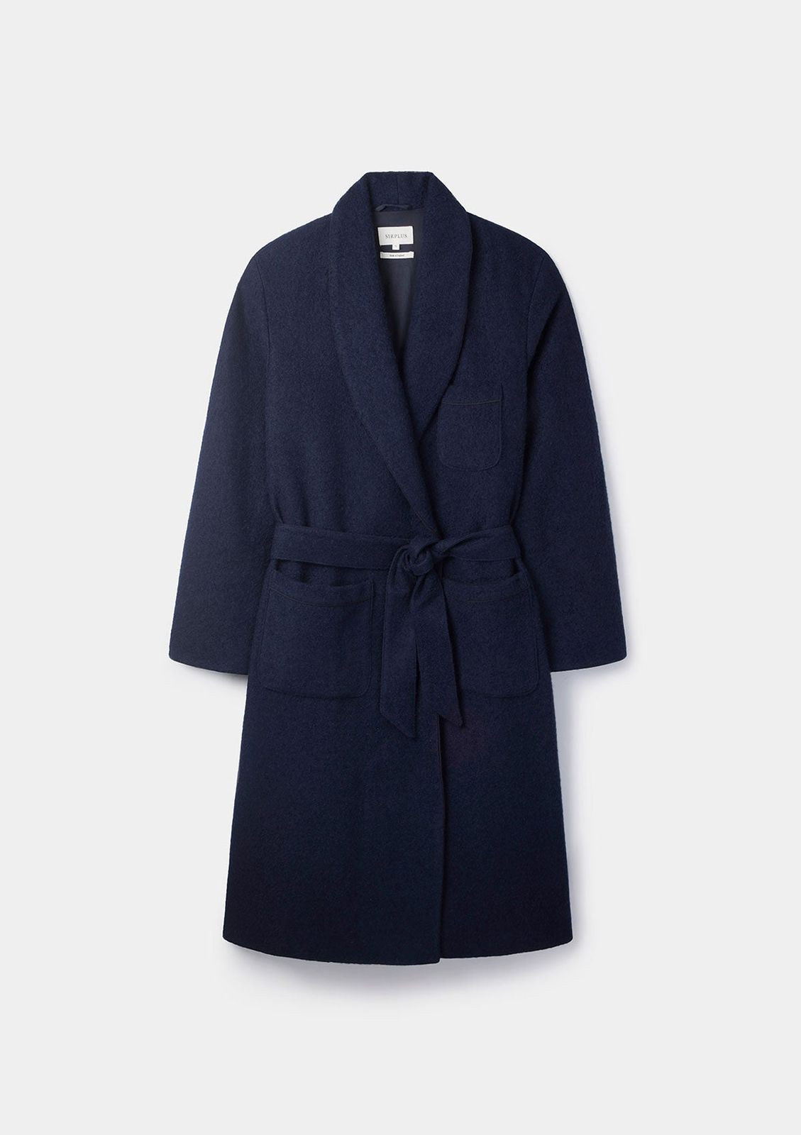 Navy Wool Dressing Gown