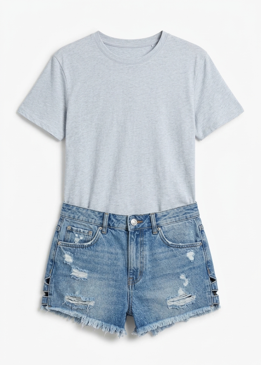 Elba Cotton T-shirt - Light Blue