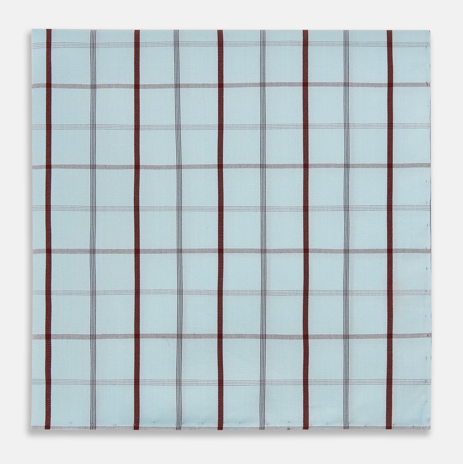 Burgundy Combination Check Hand-Rolled Handkerchief