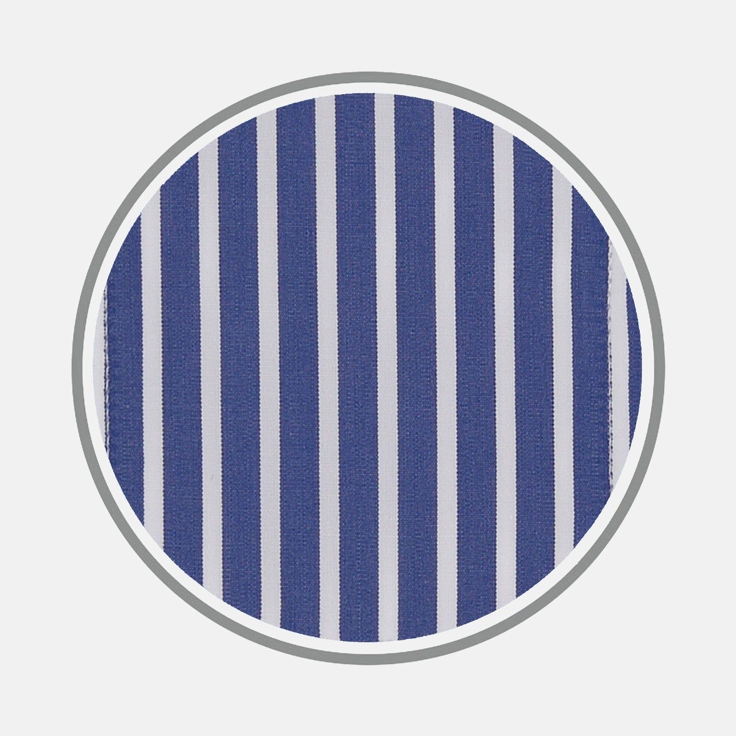 Navy And White Deep Stripe Cotton Fabric