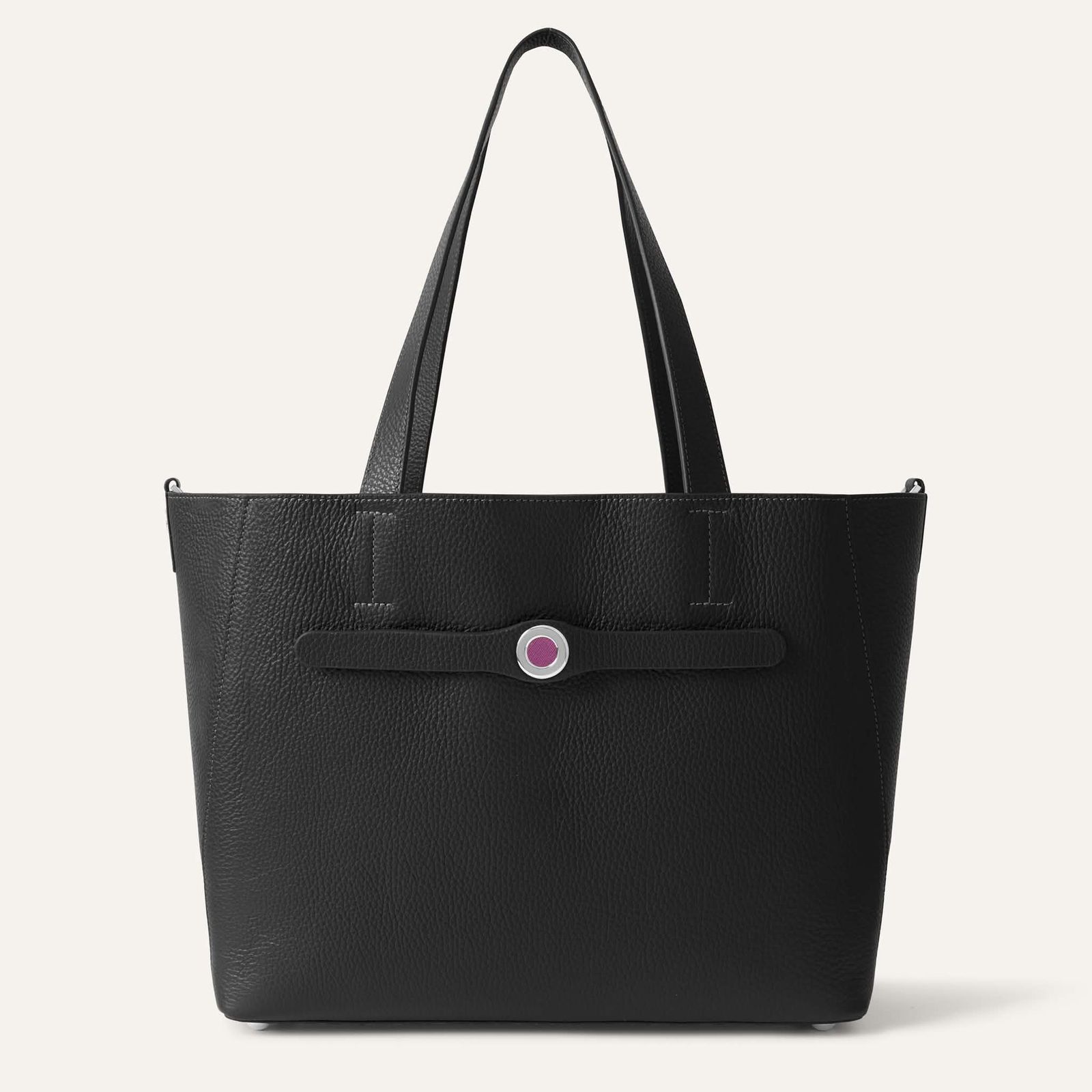 Sarah Tote | Black with Silver hardware