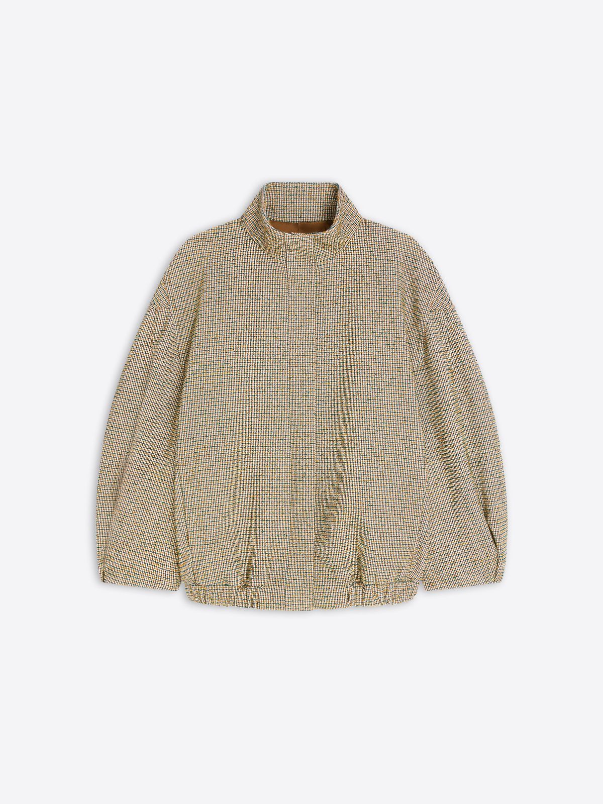 Checked bomber jacket