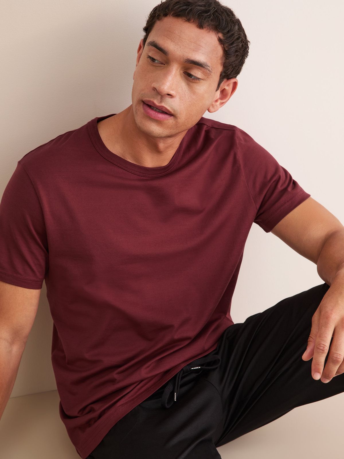 Barny Cotton T-Shirt Burgundy