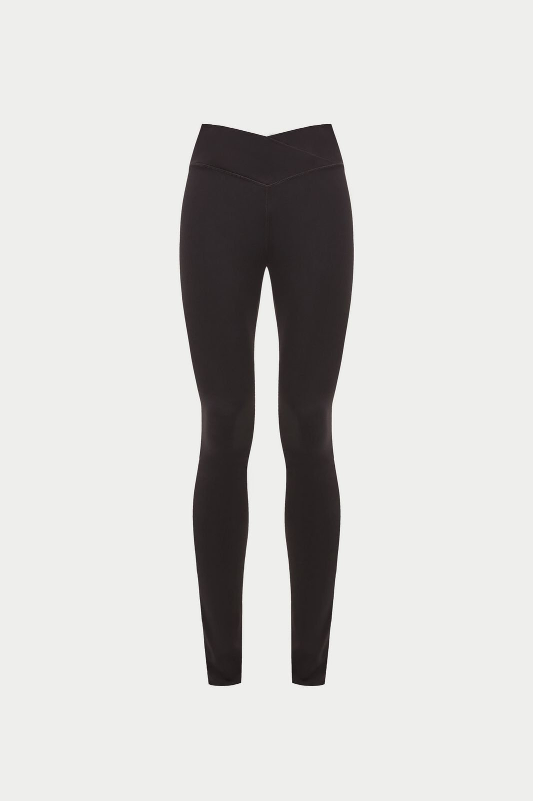 SCULPTING STRETCH CROSSOVER WAISTBAND LEGGINGS - CHOCOLATE