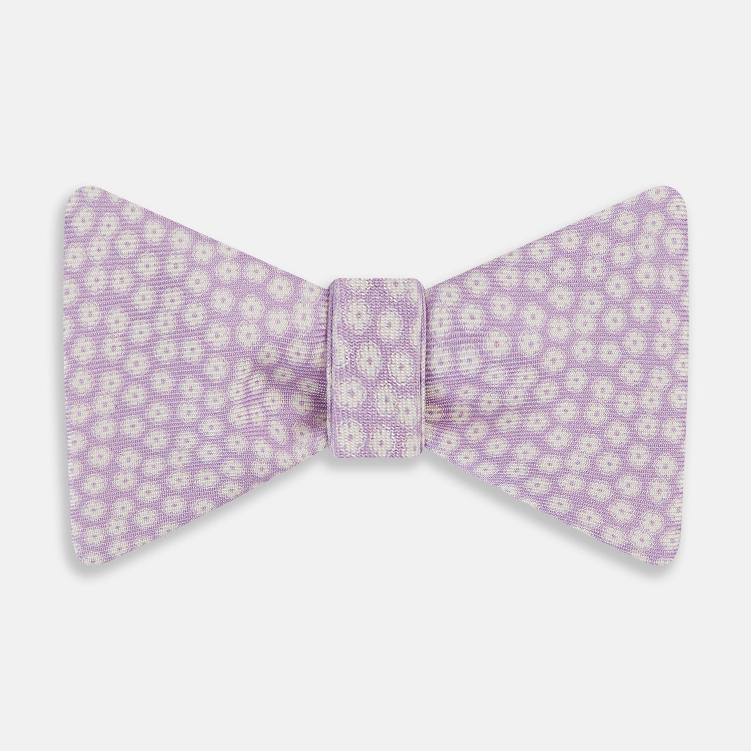 Lilac Flower Patterned Silk Bow Tie