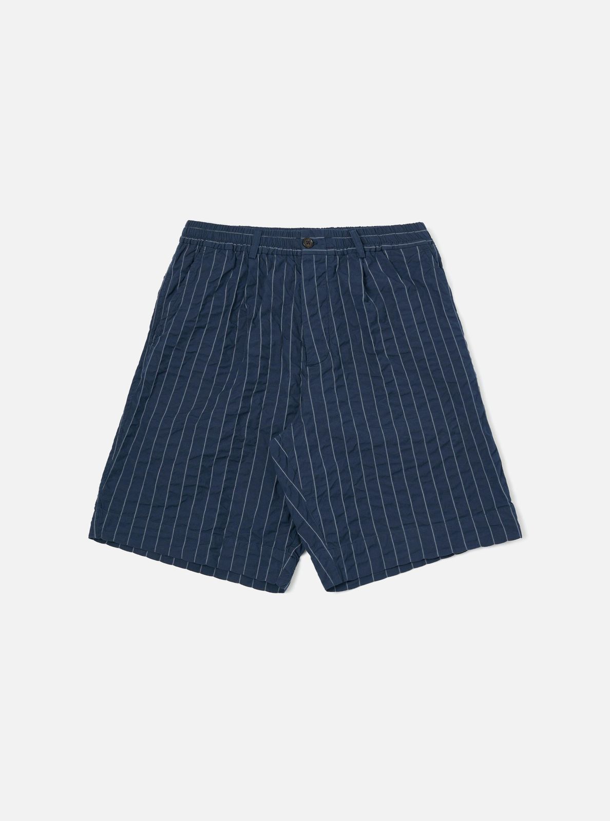 Navy Chester Stripe Pleated Track Short