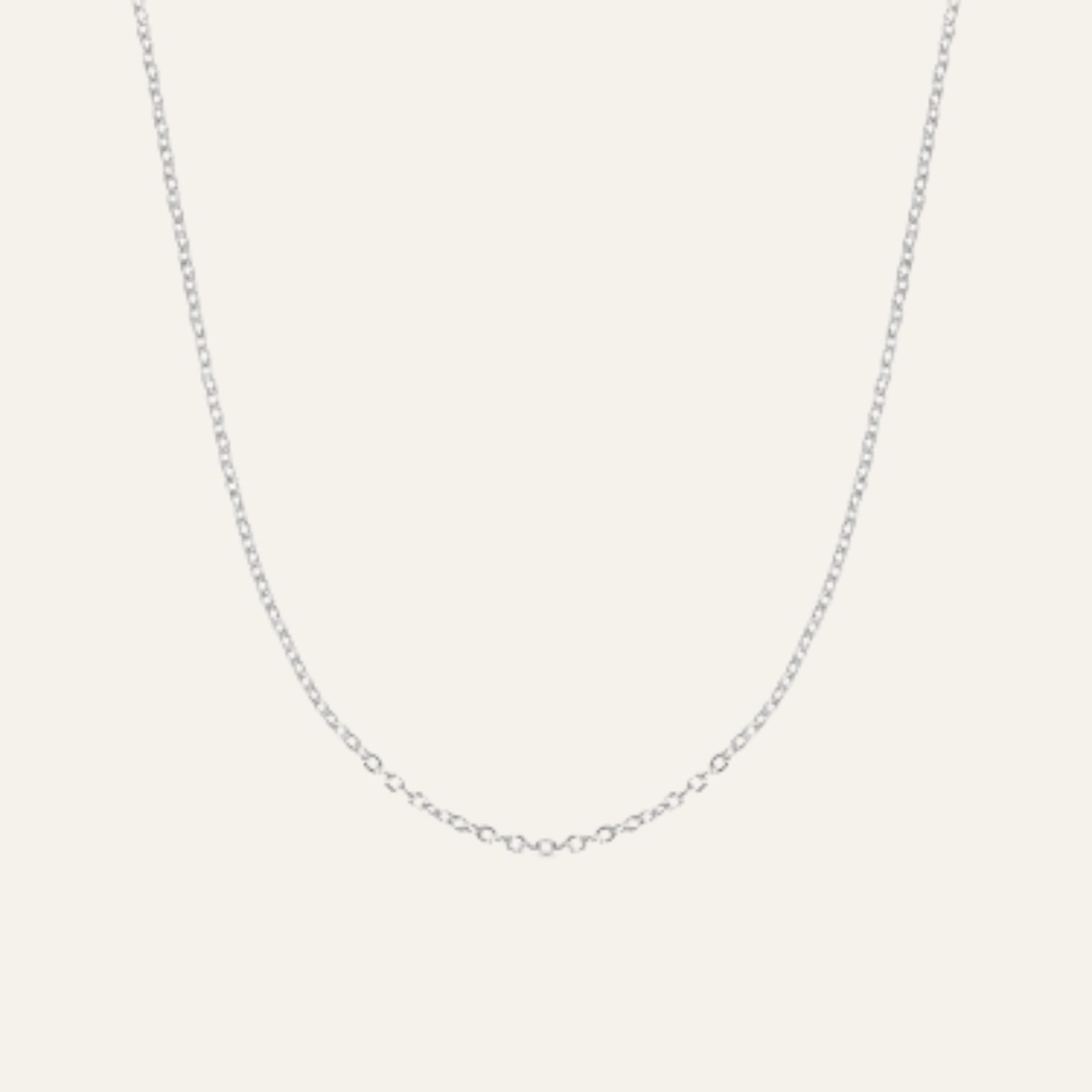 Crimped Oval Chain Necklace | with Silver hardware